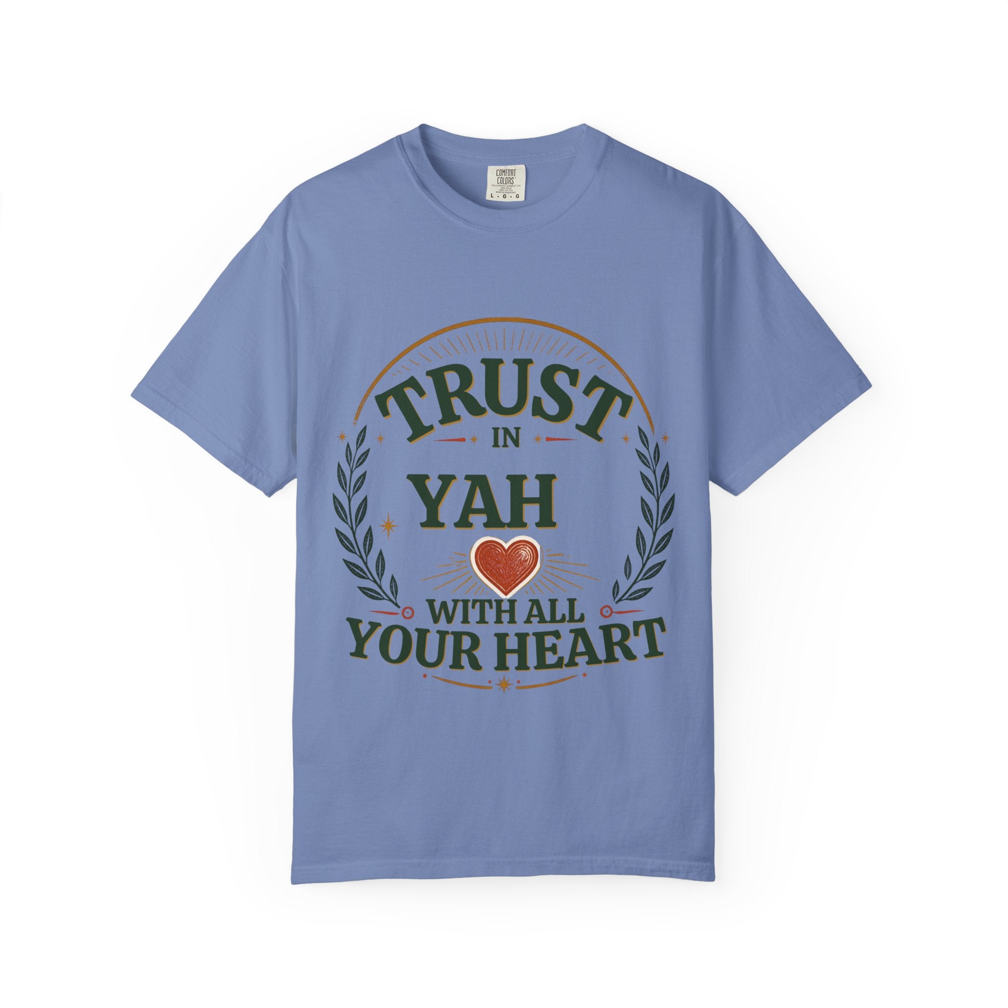 Trust in Yah T-Shirt — "Trust in Yah with All Your Heart" Christian Faith Tee