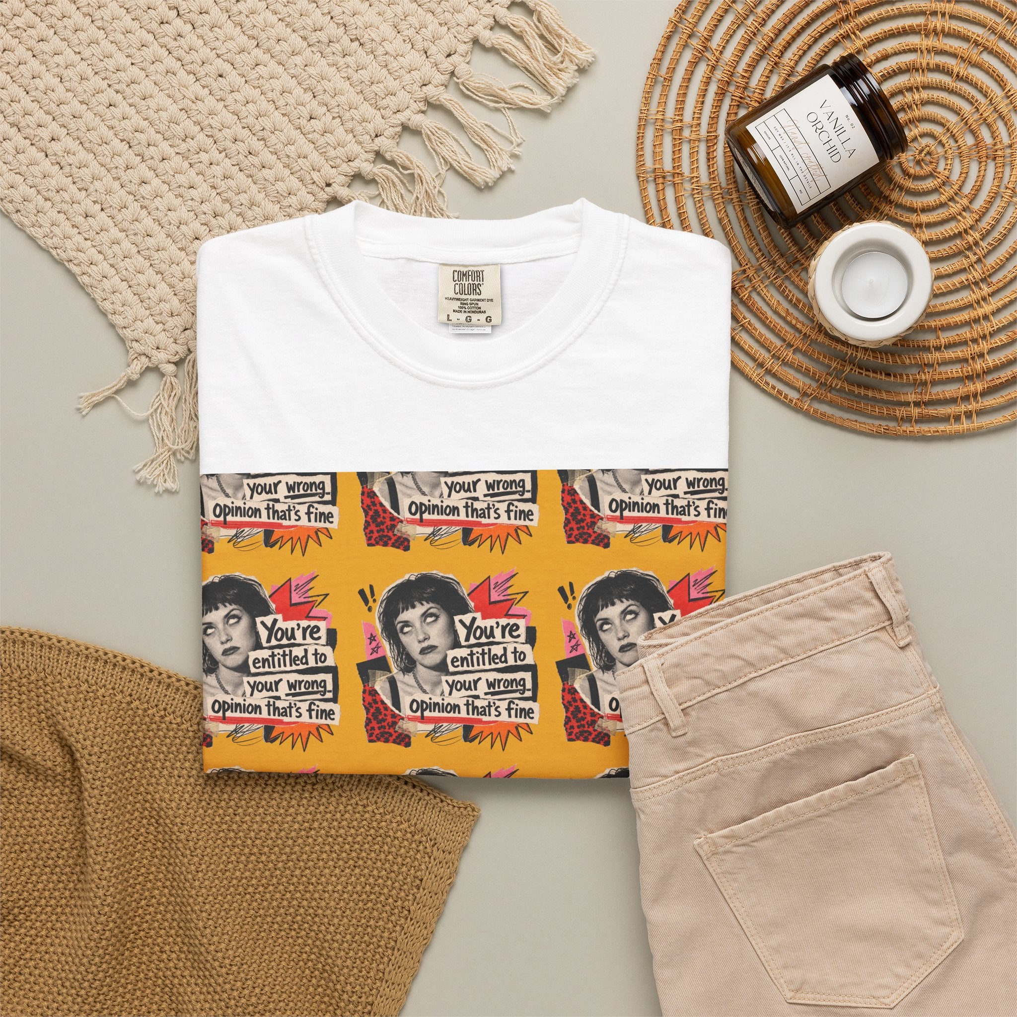 Retro Pop Art Portrait T-Shirt — You’re Entitled to your Wrong Opinion Graphic Tee