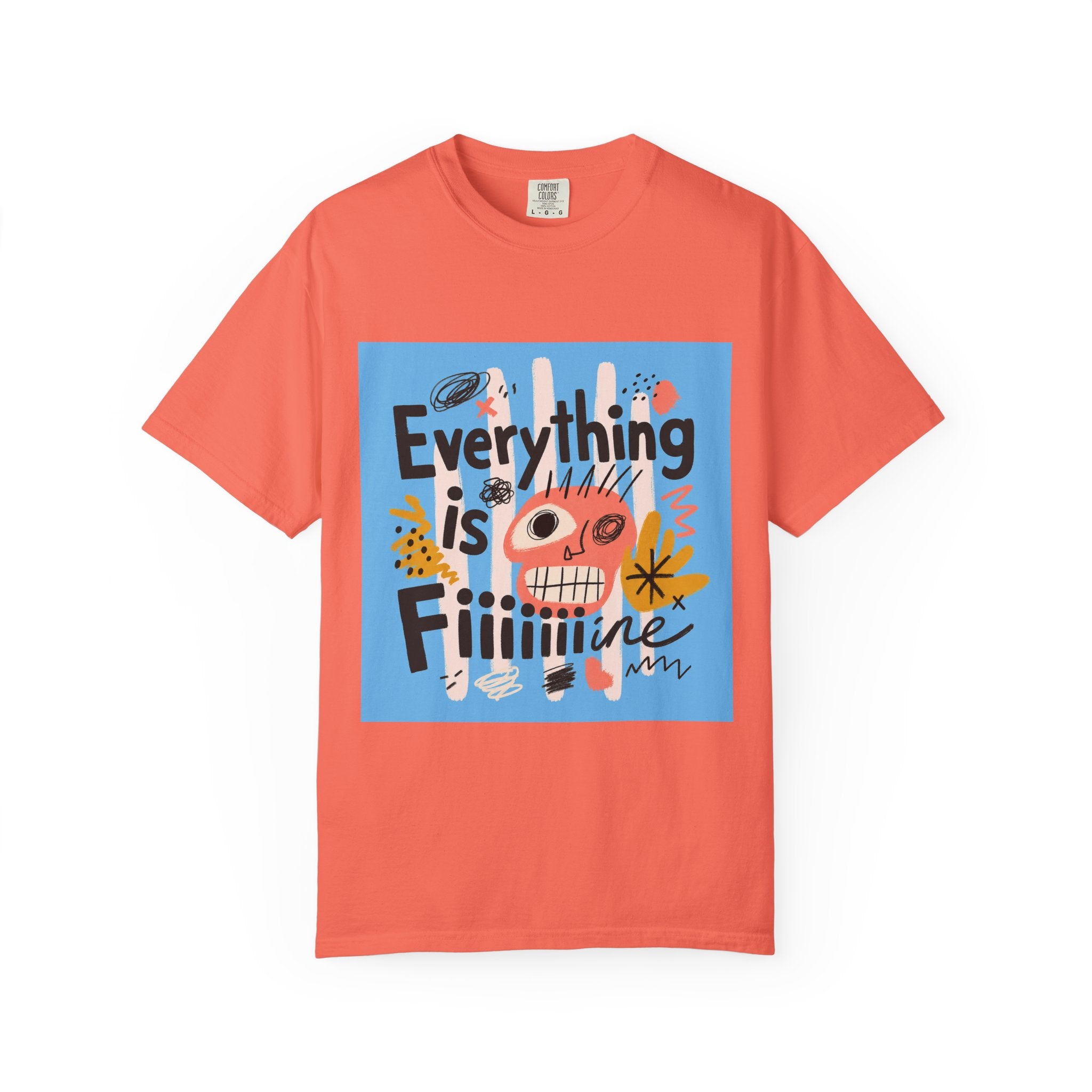 Everything Is Fine T-Shirt — Colorful Retro Cartoon Graphic Tee