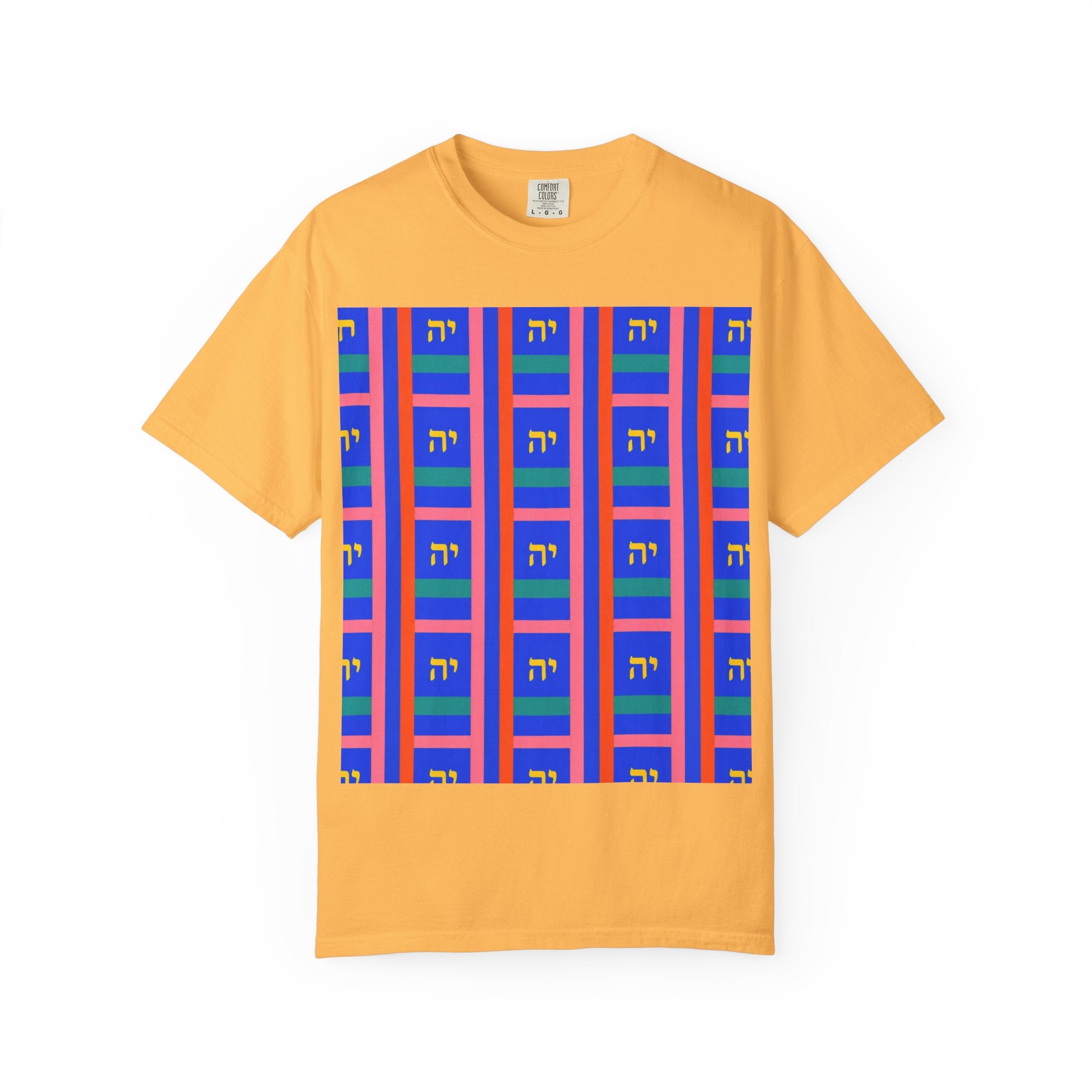 Modern Geometric Pattern T‑Shirt — Colorblock Blue Grid Design