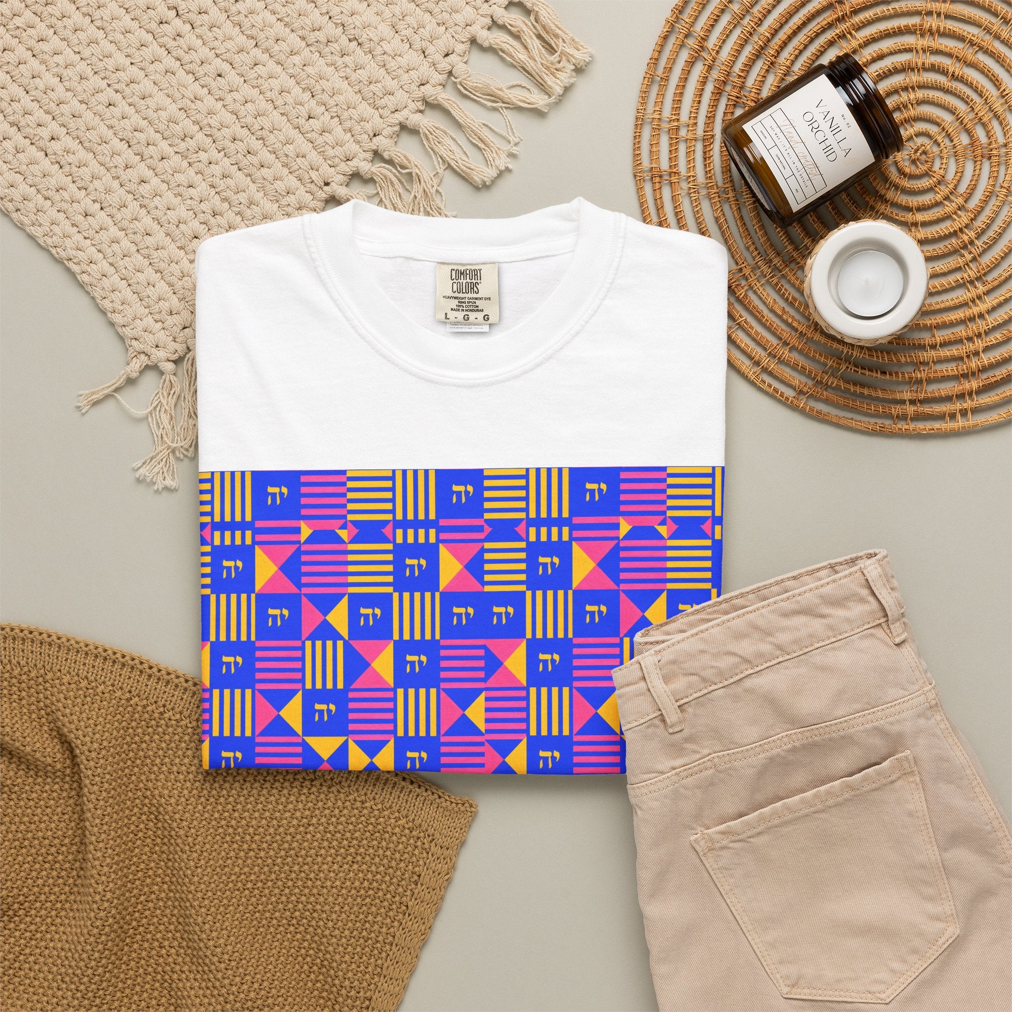 Digrammaton Kente-Inspired Pattern T-Shirt
