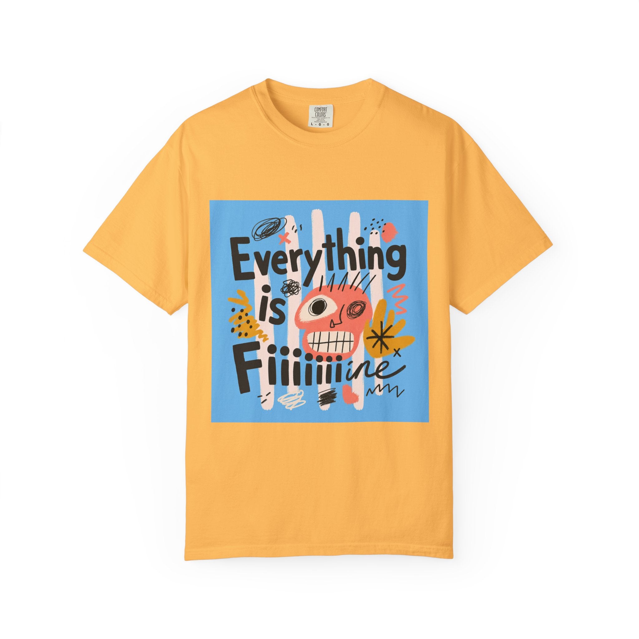 Everything Is Fine T-Shirt — Colorful Retro Cartoon Graphic Tee