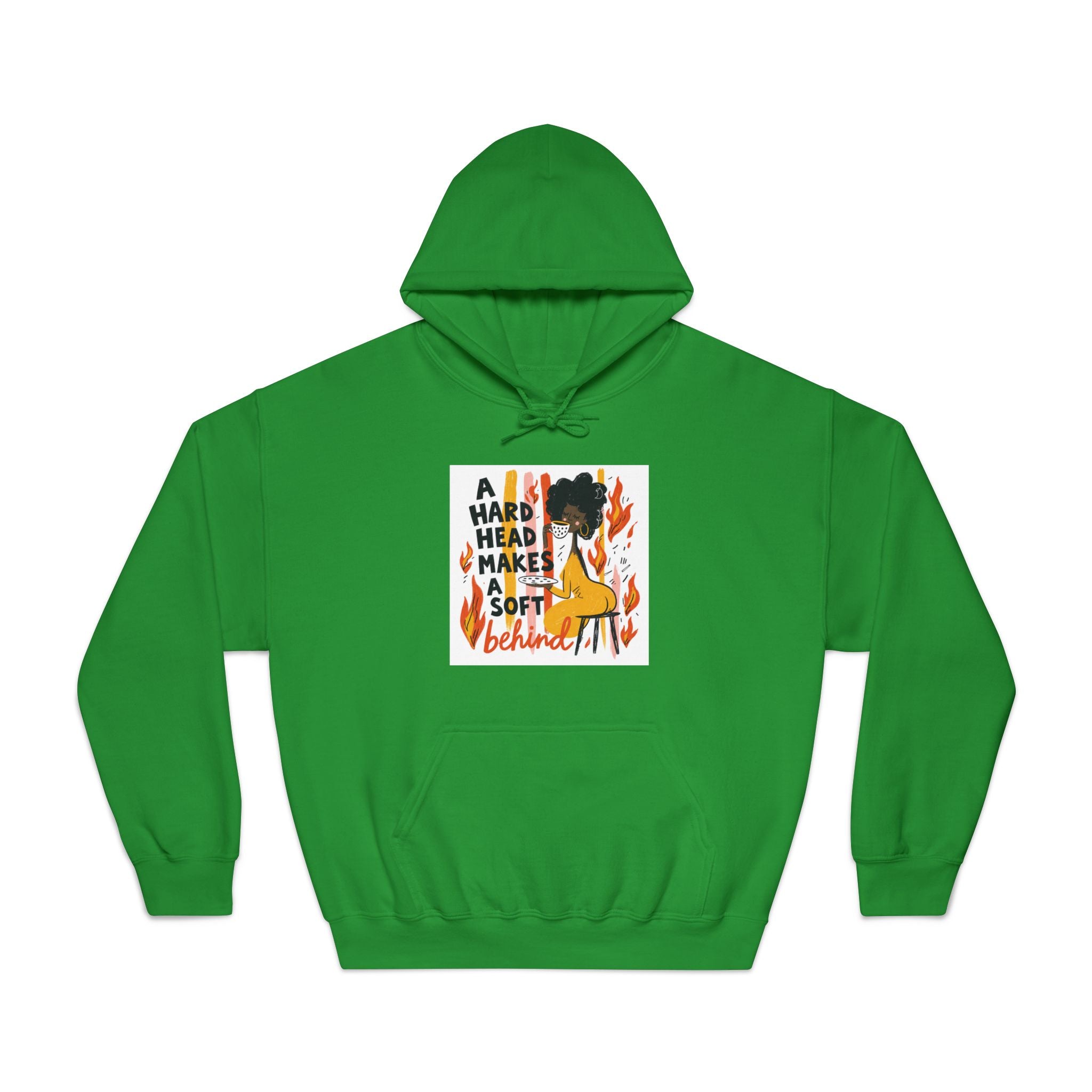 A Hard Head Makes A Soft Behind Hoodie — Funny Campfire Graphic Hooded Sweatshirt