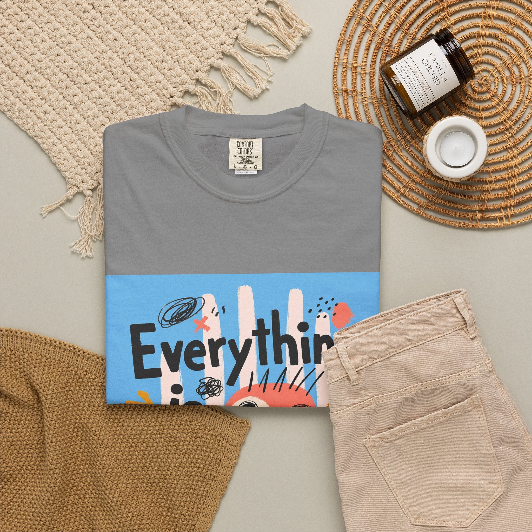 Everything Is Fine T-Shirt — Colorful Retro Cartoon Graphic Tee