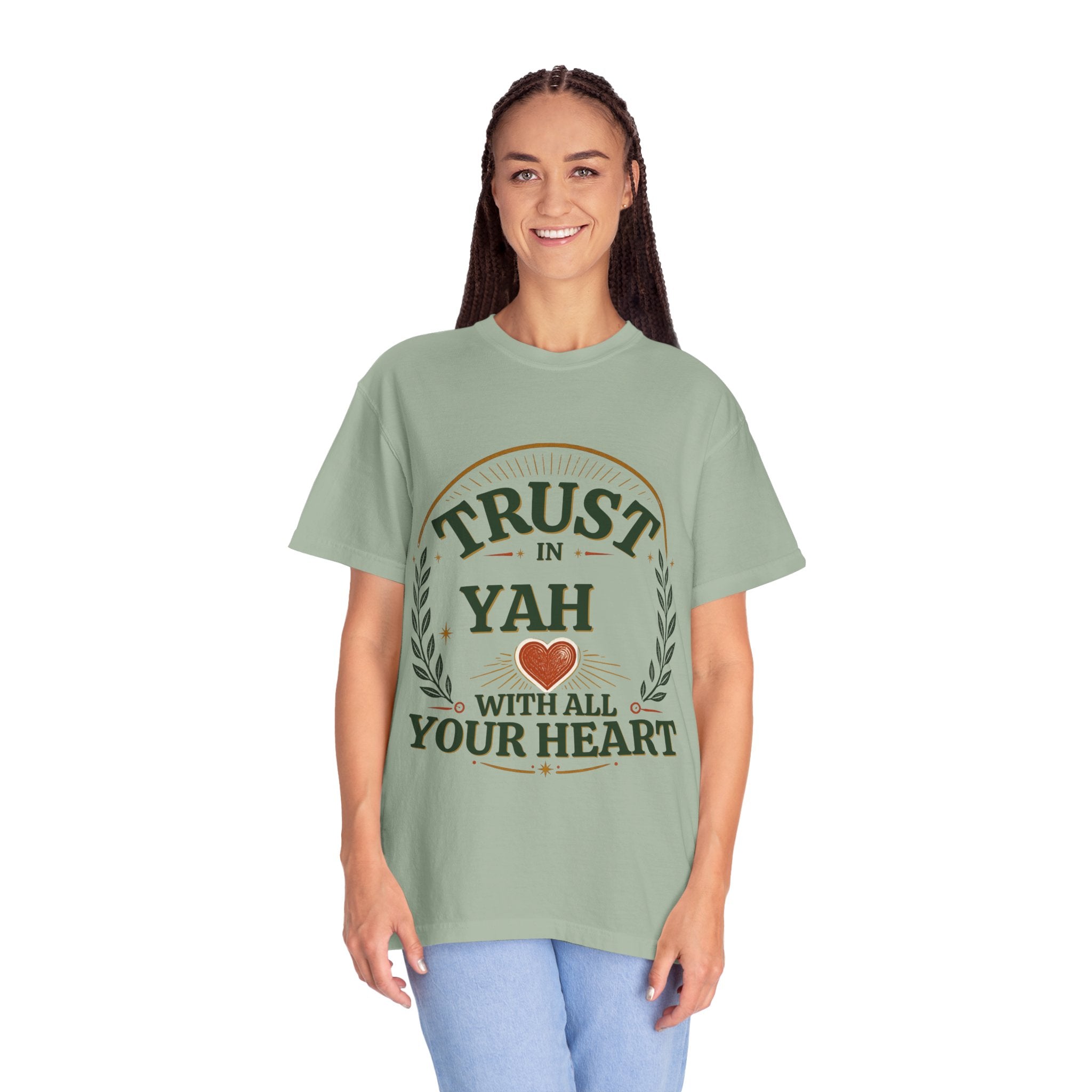 Trust in Yah T-Shirt — "Trust in Yah with All Your Heart" Christian Faith Tee