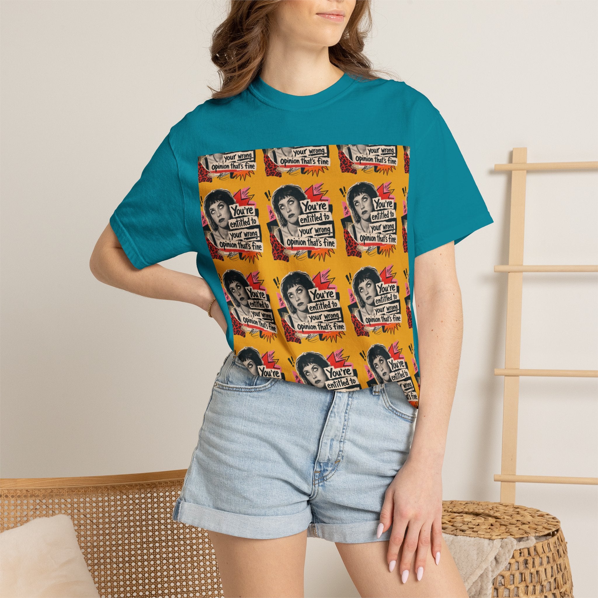 Retro Pop Art Portrait T-Shirt — You’re Entitled to your Wrong Opinion Graphic Tee