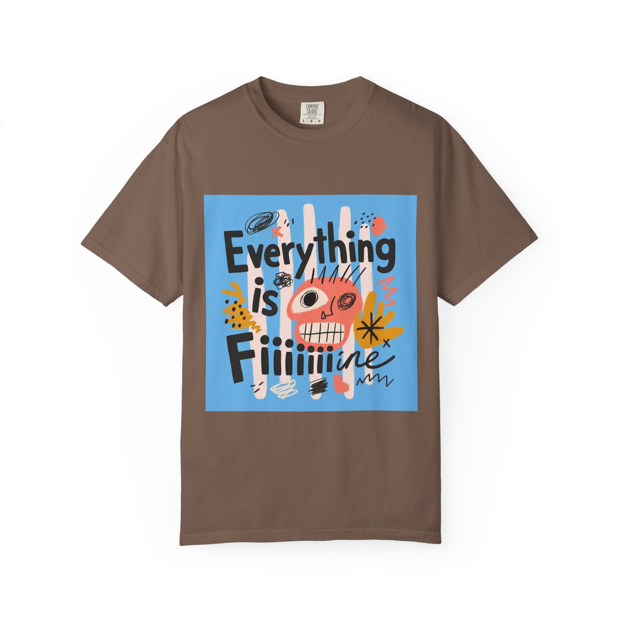 Everything Is Fine T-Shirt — Colorful Retro Cartoon Graphic Tee