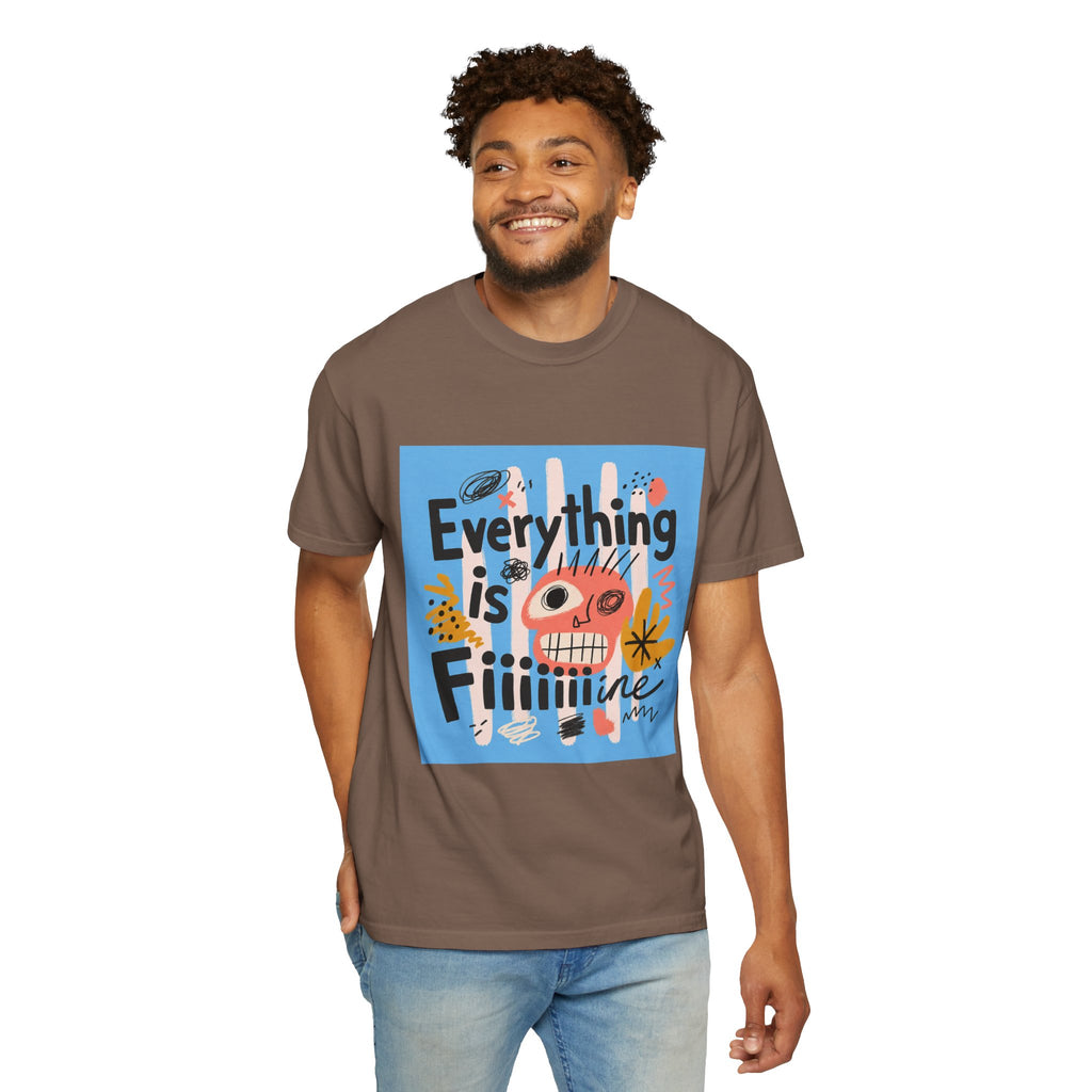 Everything Is Fine T-Shirt — Colorful Retro Cartoon Graphic Tee