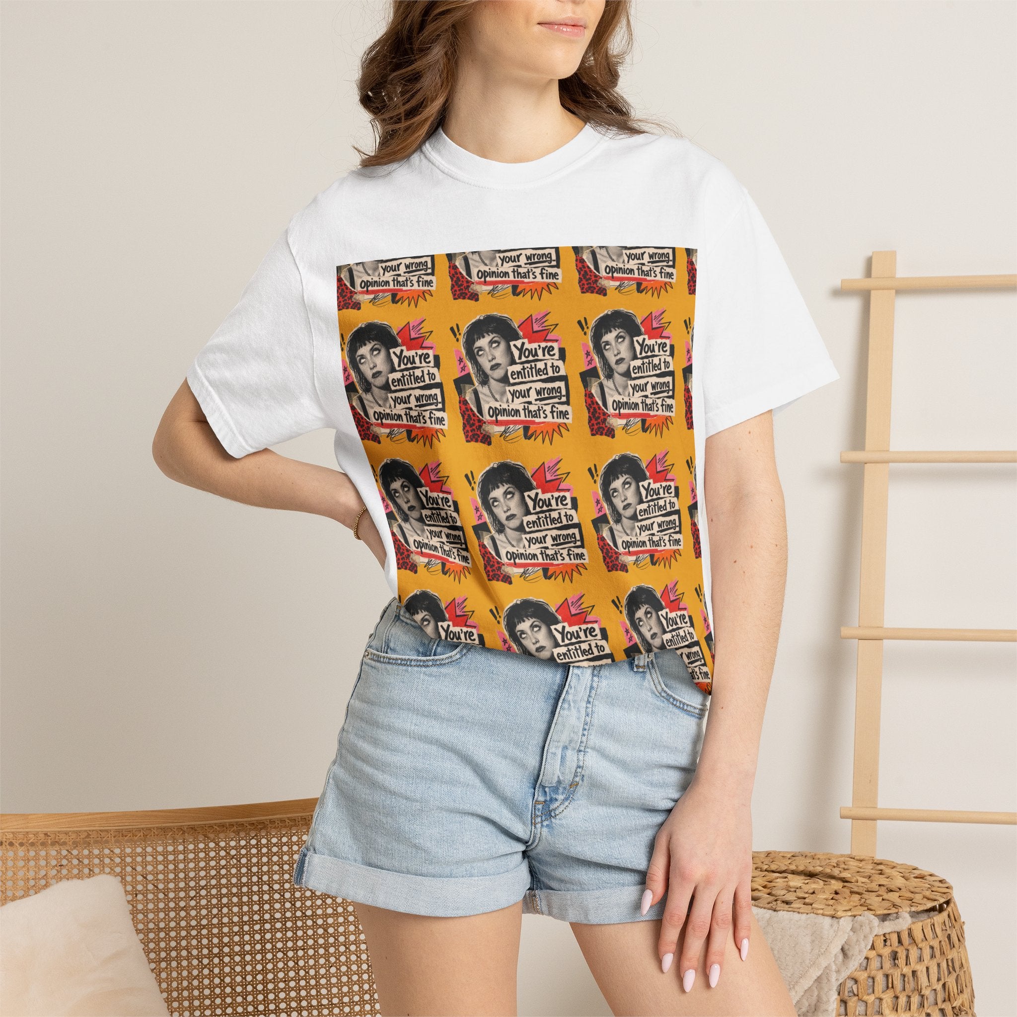 Retro Pop Art Portrait T-Shirt — You’re Entitled to your Wrong Opinion Graphic Tee