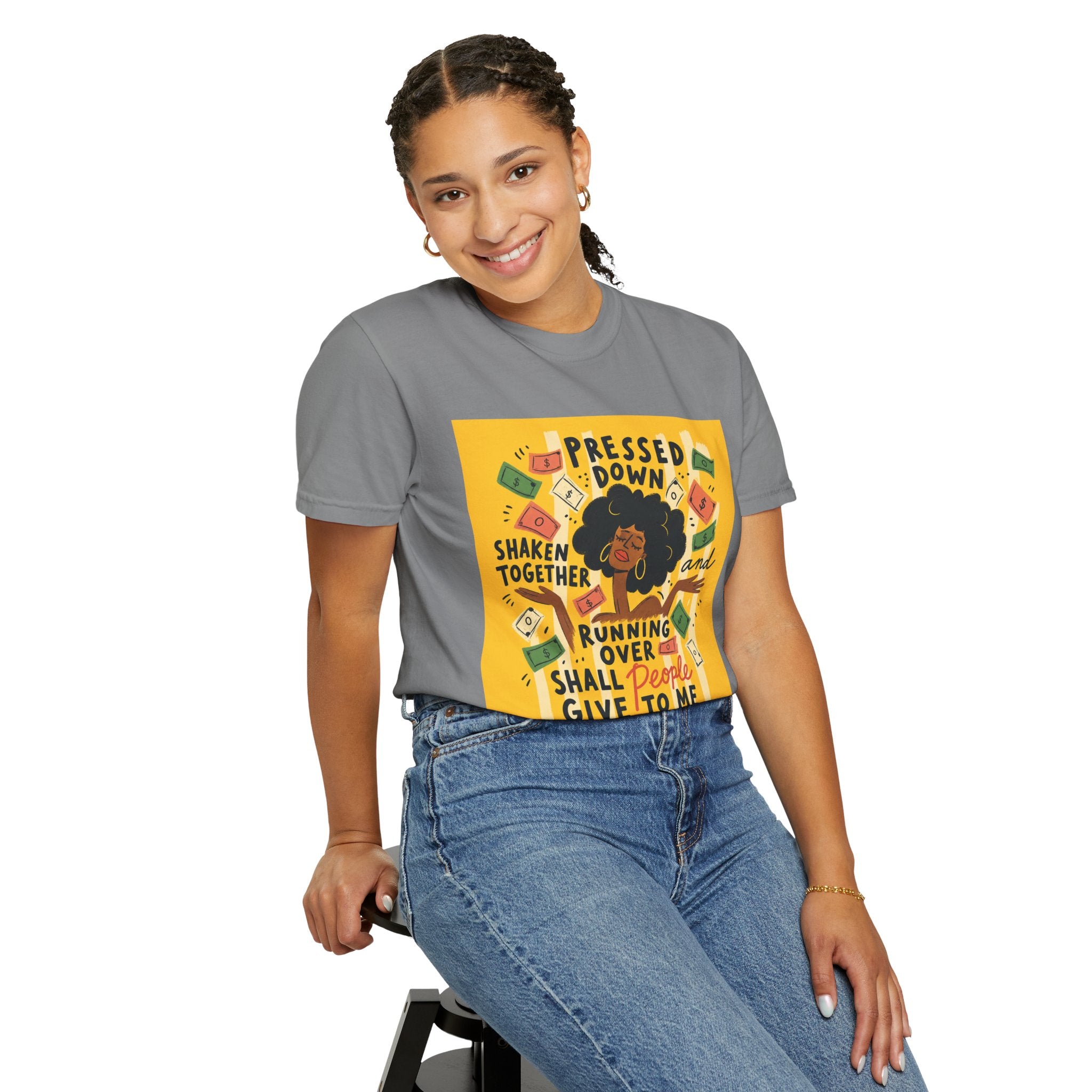 Pressed Down & Running Over T-Shirt — Inspirational Faith Graphic Tee