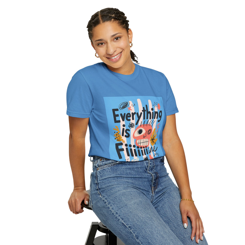 Everything Is Fine T-Shirt — Colorful Retro Cartoon Graphic Tee