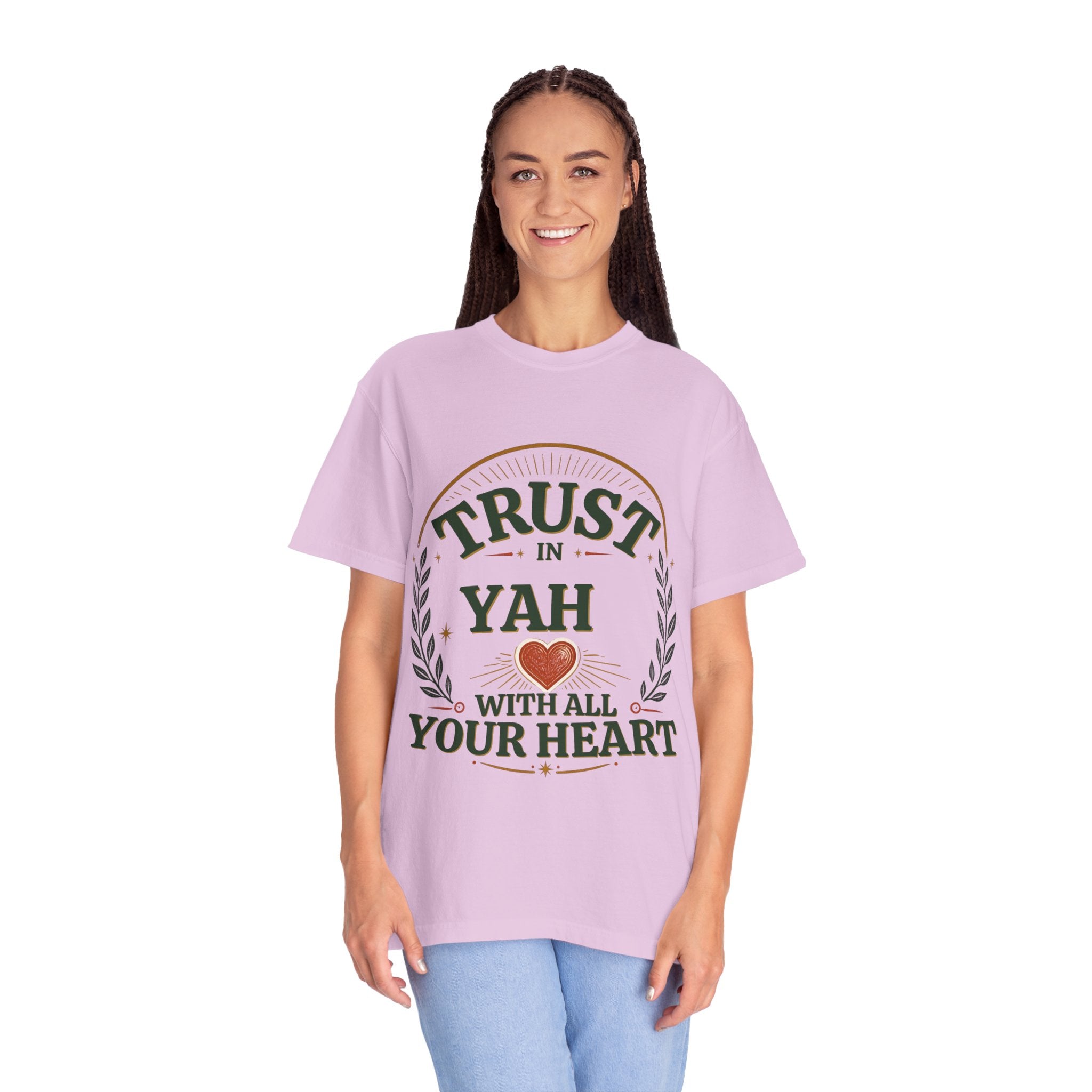 Trust in Yah T-Shirt — "Trust in Yah with All Your Heart" Christian Faith Tee