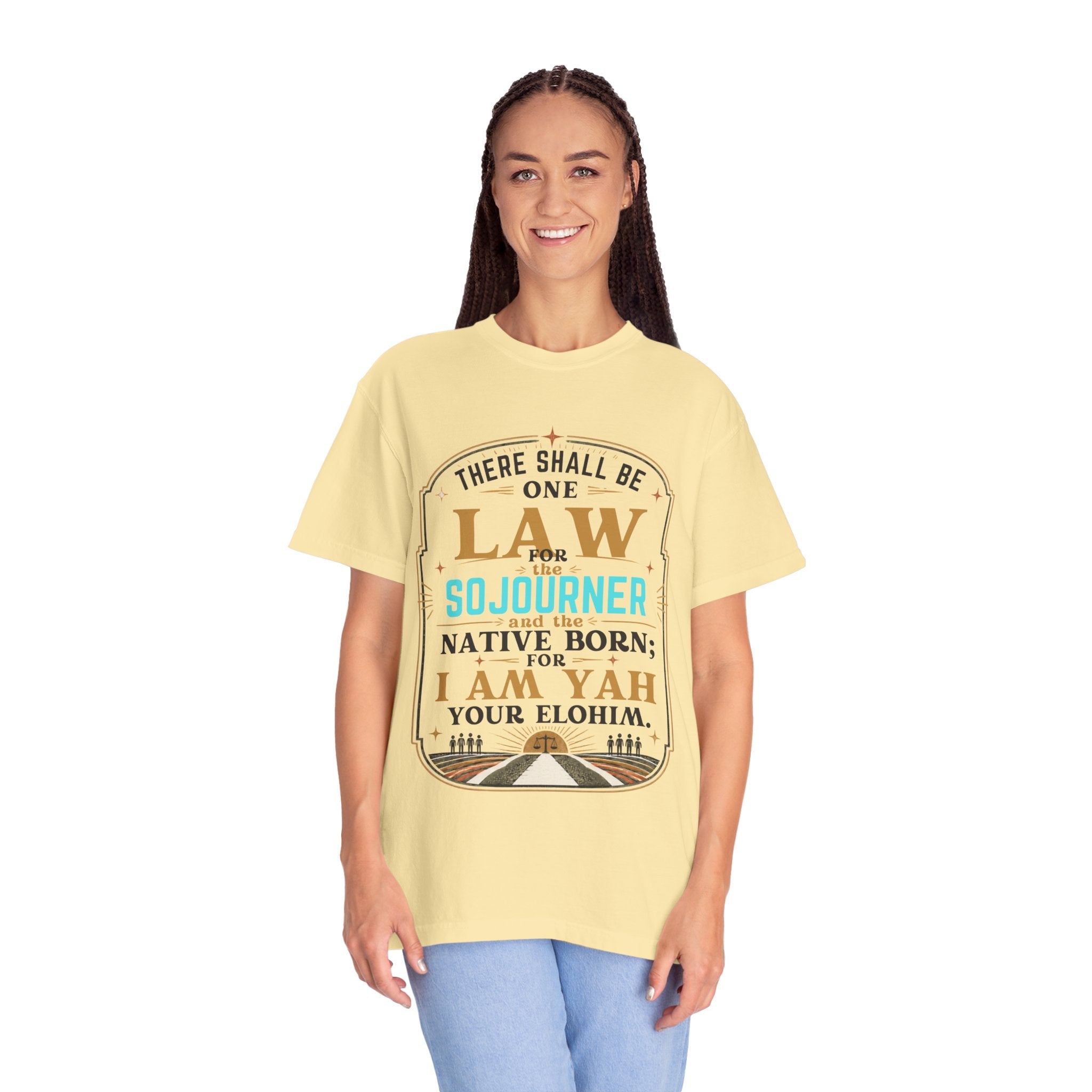 Sojourner Faith T-Shirt — "There Shall Be One Law" Inspirational Religious Tee
