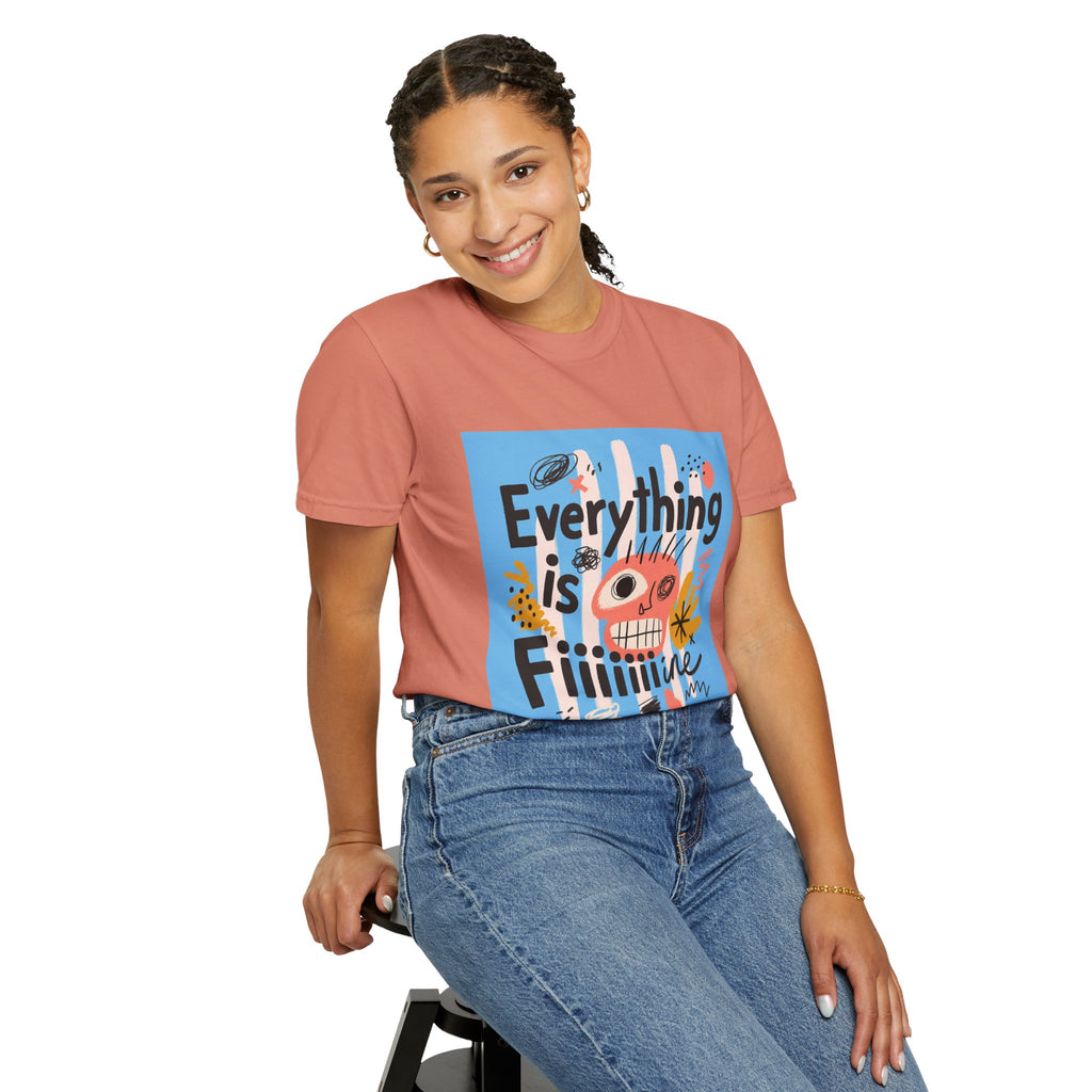 Everything Is Fine T-Shirt — Colorful Retro Cartoon Graphic Tee