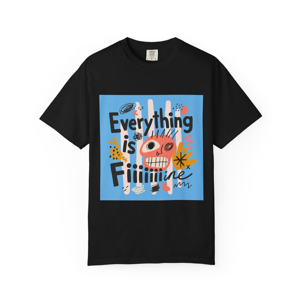 Everything Is Fine T-Shirt — Colorful Retro Cartoon Graphic Tee