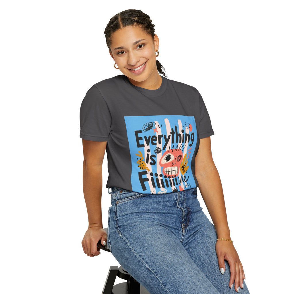 Everything Is Fine T-Shirt — Colorful Retro Cartoon Graphic Tee