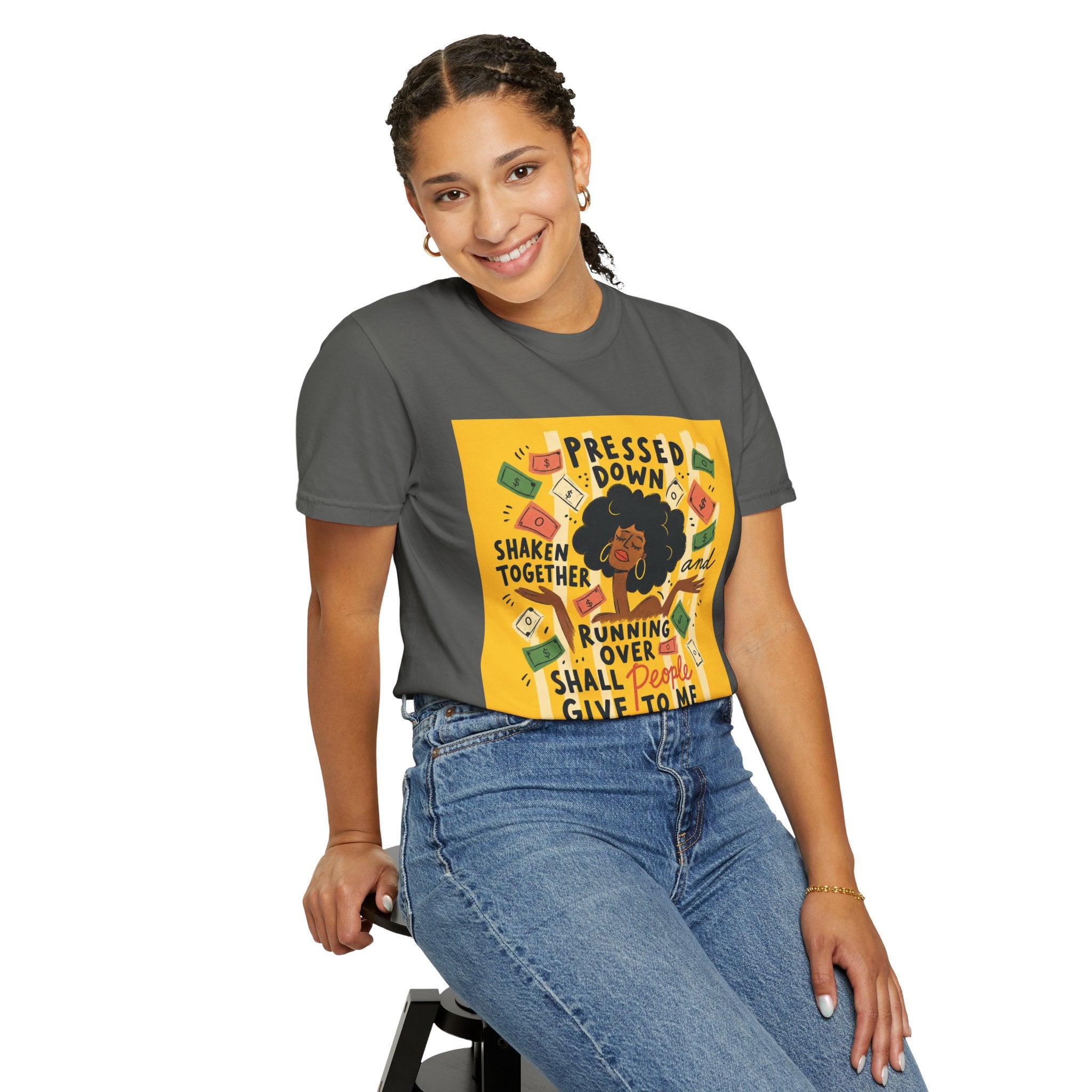 Pressed Down & Running Over T-Shirt — Inspirational Faith Graphic Tee