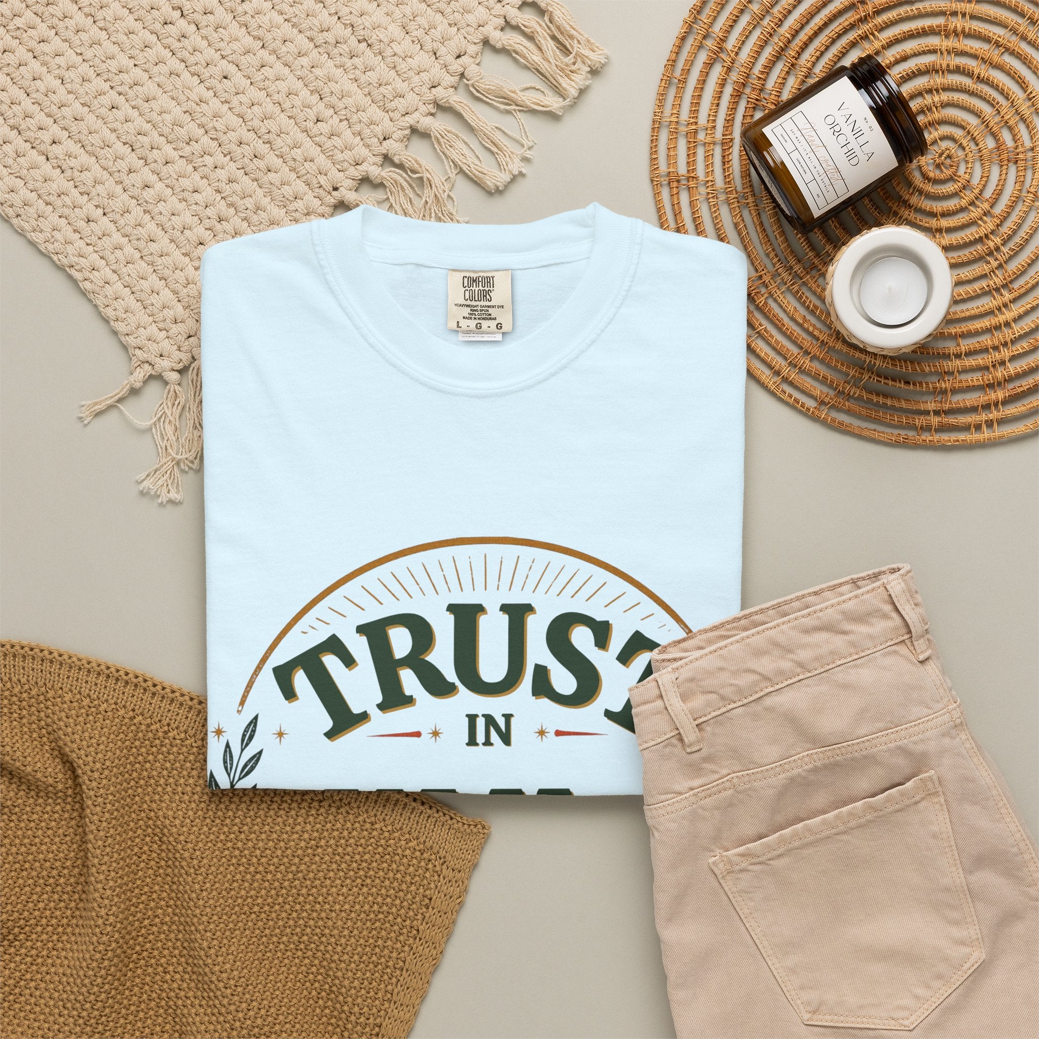 Trust in Yah T-Shirt — "Trust in Yah with All Your Heart" Christian Faith Tee