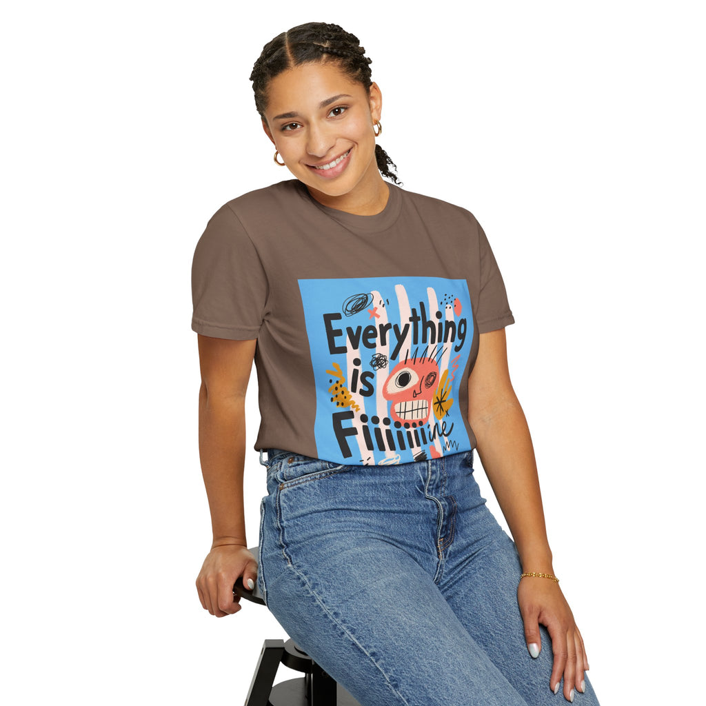 Everything Is Fine T-Shirt — Colorful Retro Cartoon Graphic Tee
