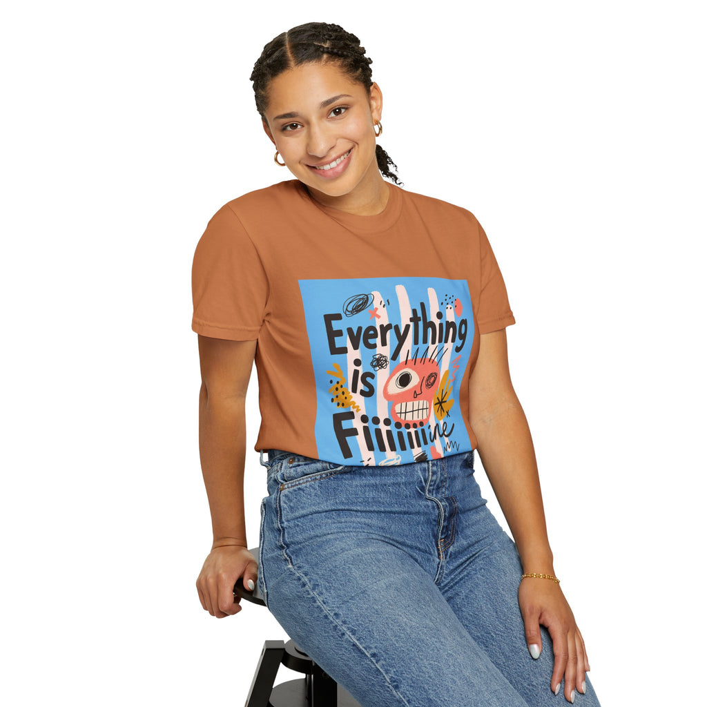 Everything Is Fine T-Shirt — Colorful Retro Cartoon Graphic Tee