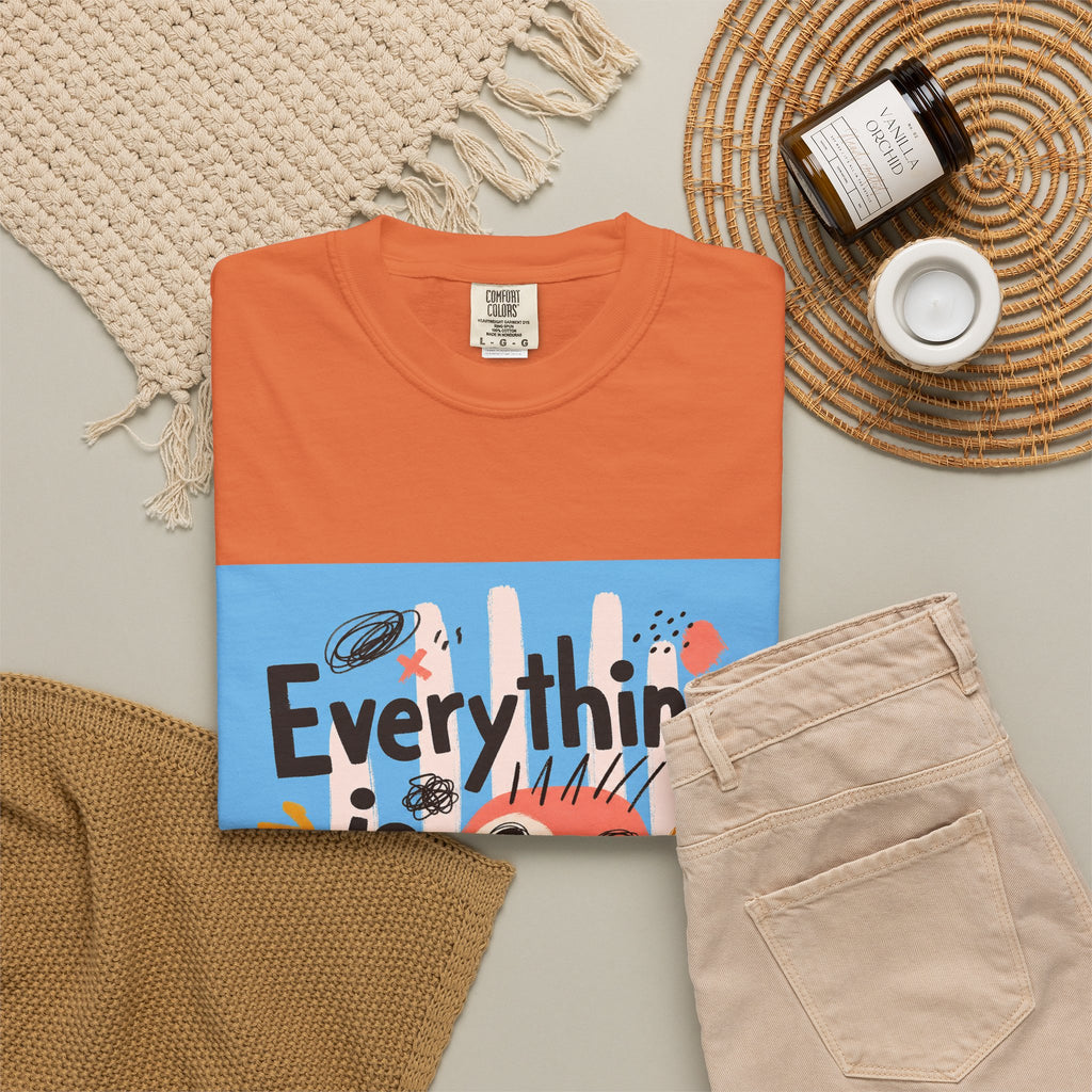 Everything Is Fine T-Shirt — Colorful Retro Cartoon Graphic Tee