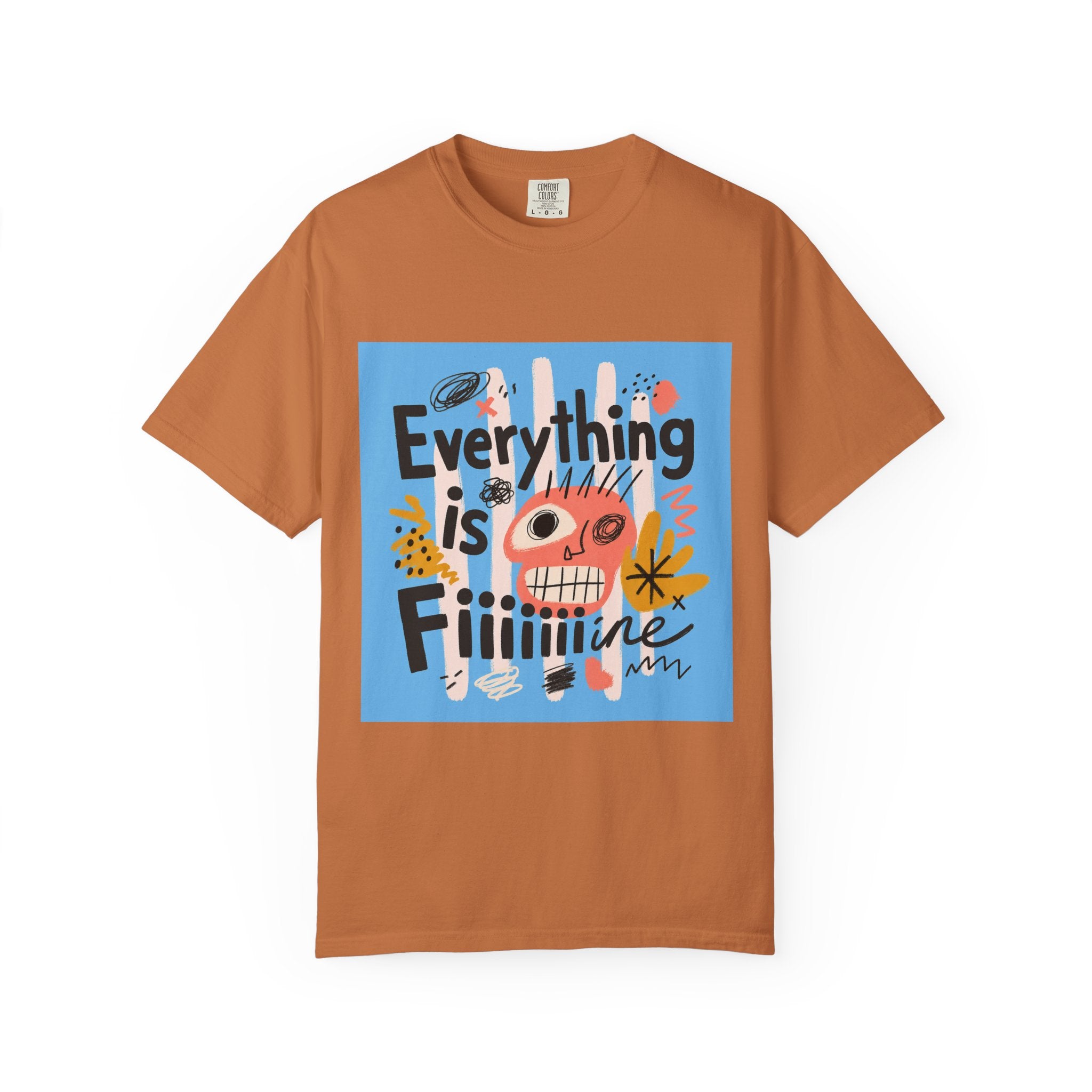 Everything Is Fine T-Shirt — Colorful Retro Cartoon Graphic Tee