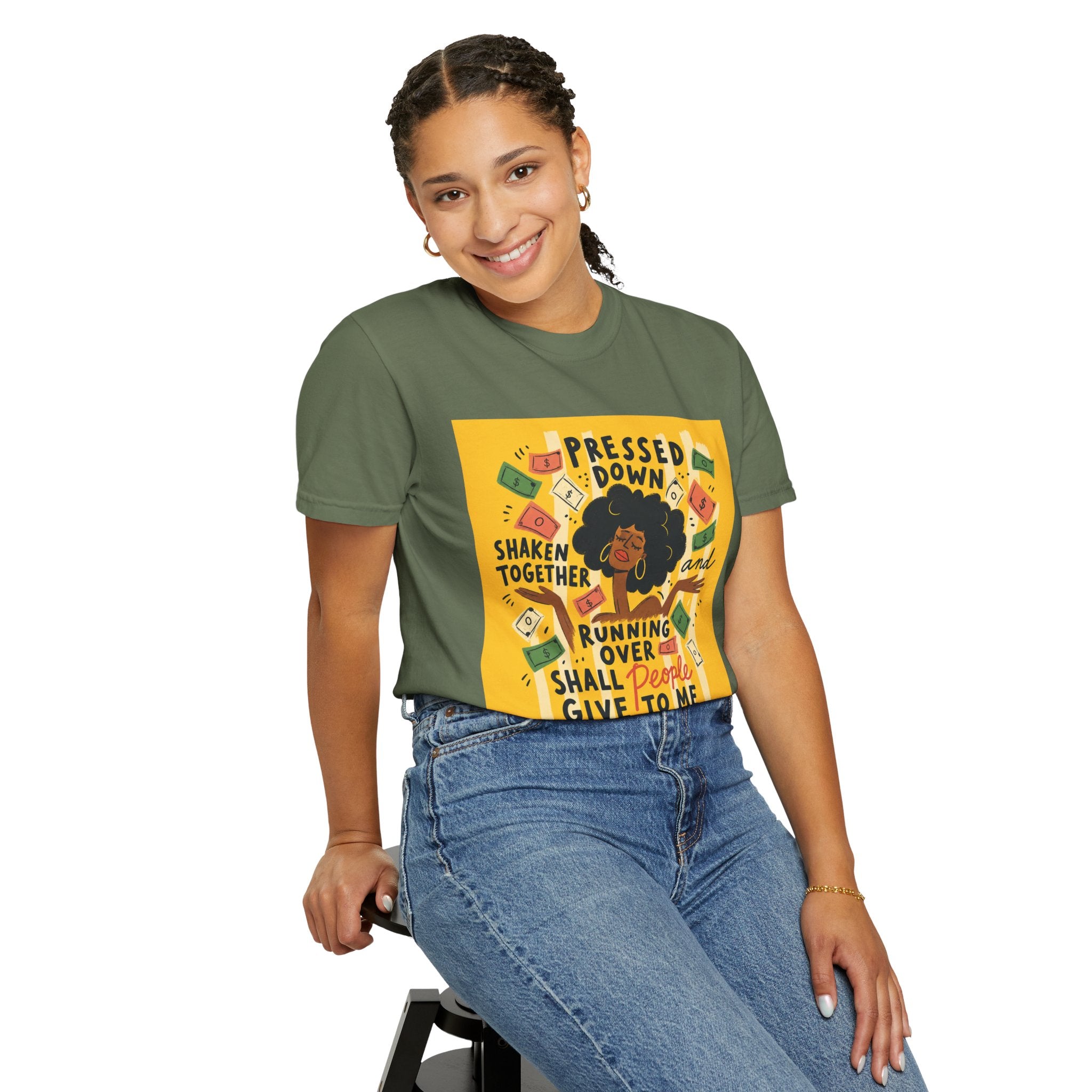 Pressed Down & Running Over T-Shirt — Inspirational Faith Graphic Tee