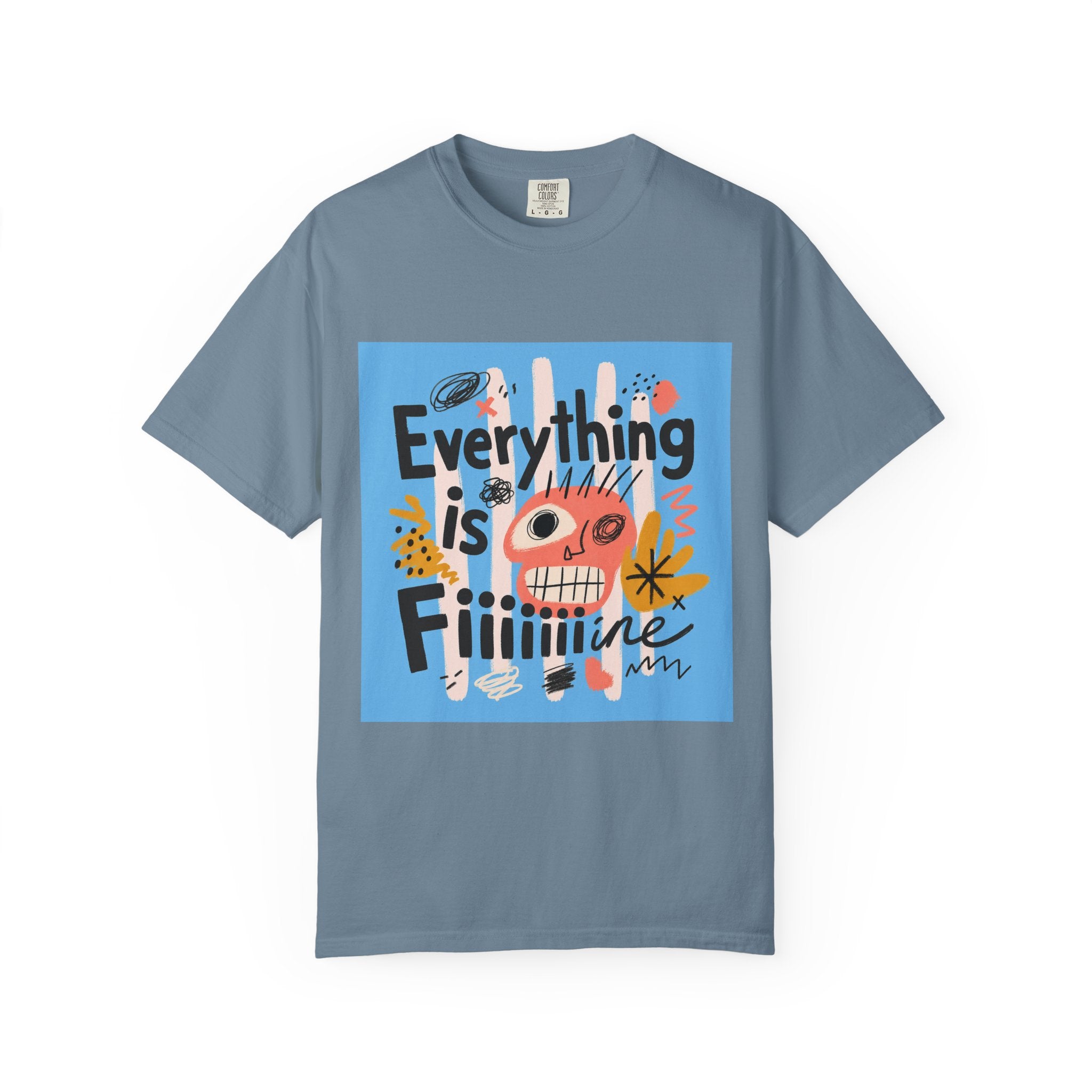 Everything Is Fine T-Shirt — Colorful Retro Cartoon Graphic Tee