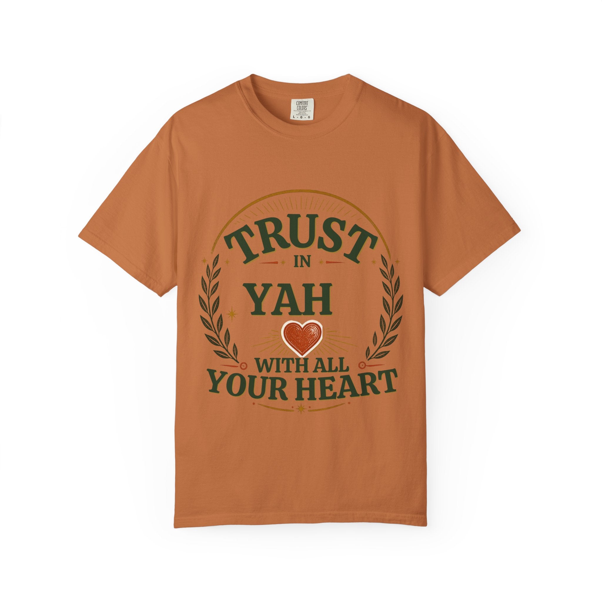 Trust in Yah T-Shirt — "Trust in Yah with All Your Heart" Christian Faith Tee