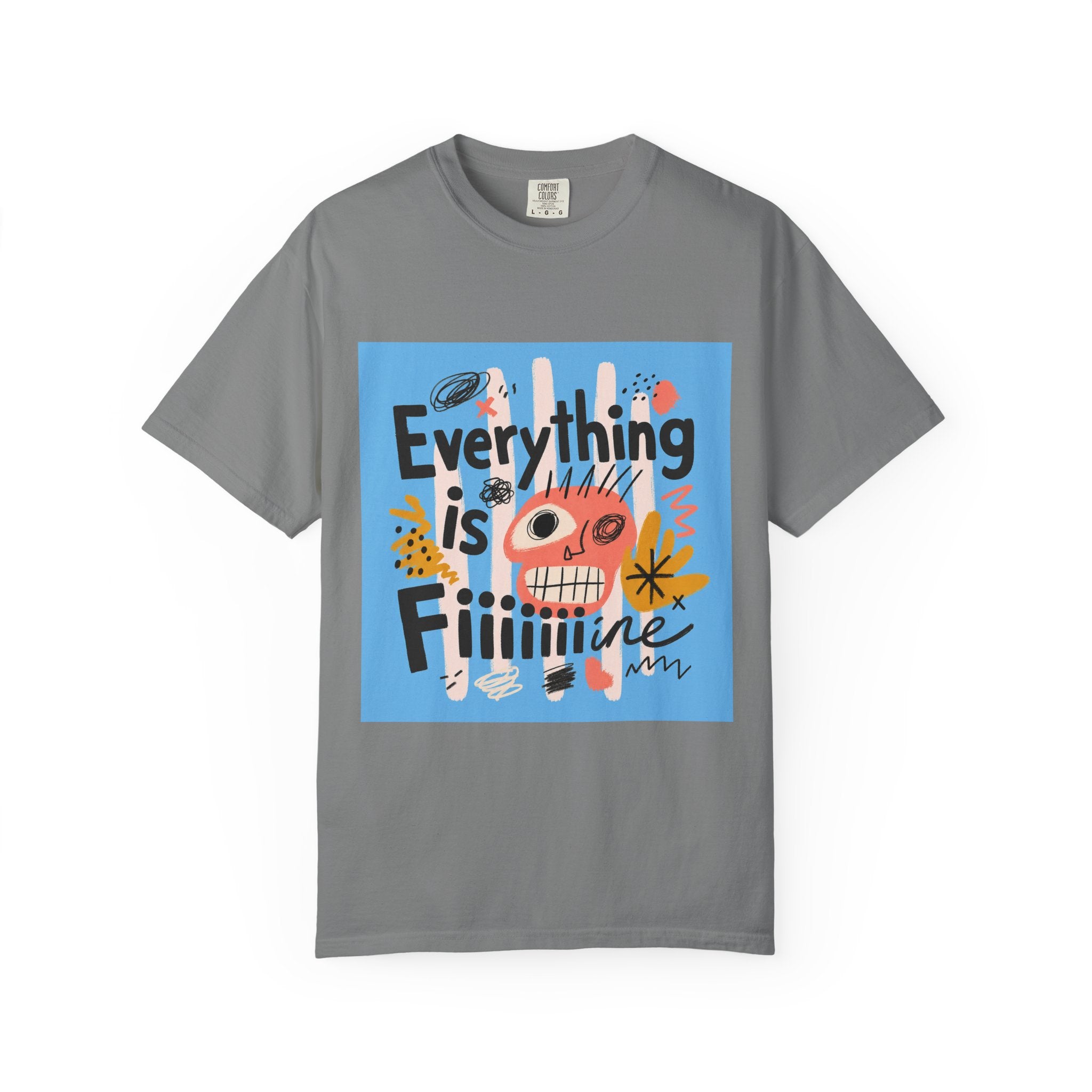 Everything Is Fine T-Shirt — Colorful Retro Cartoon Graphic Tee