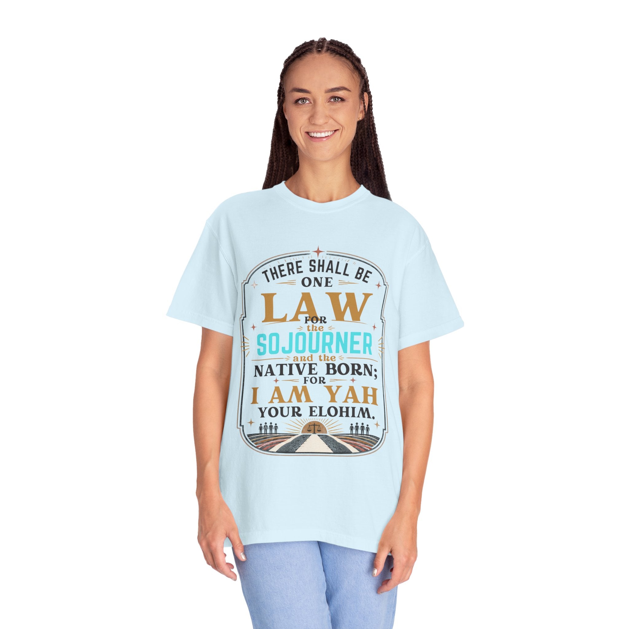 Sojourner Faith T-Shirt — "There Shall Be One Law" Inspirational Religious Tee