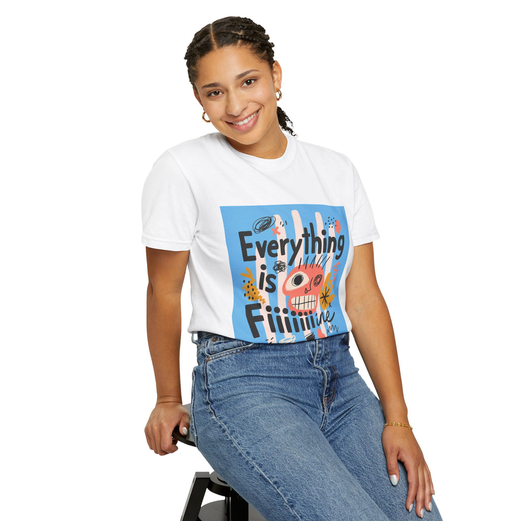 Everything Is Fine T-Shirt — Colorful Retro Cartoon Graphic Tee