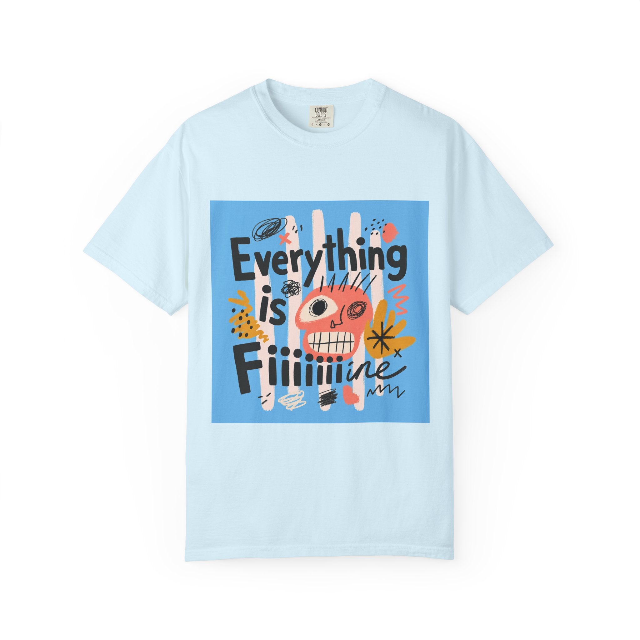 Everything Is Fine T-Shirt — Colorful Retro Cartoon Graphic Tee