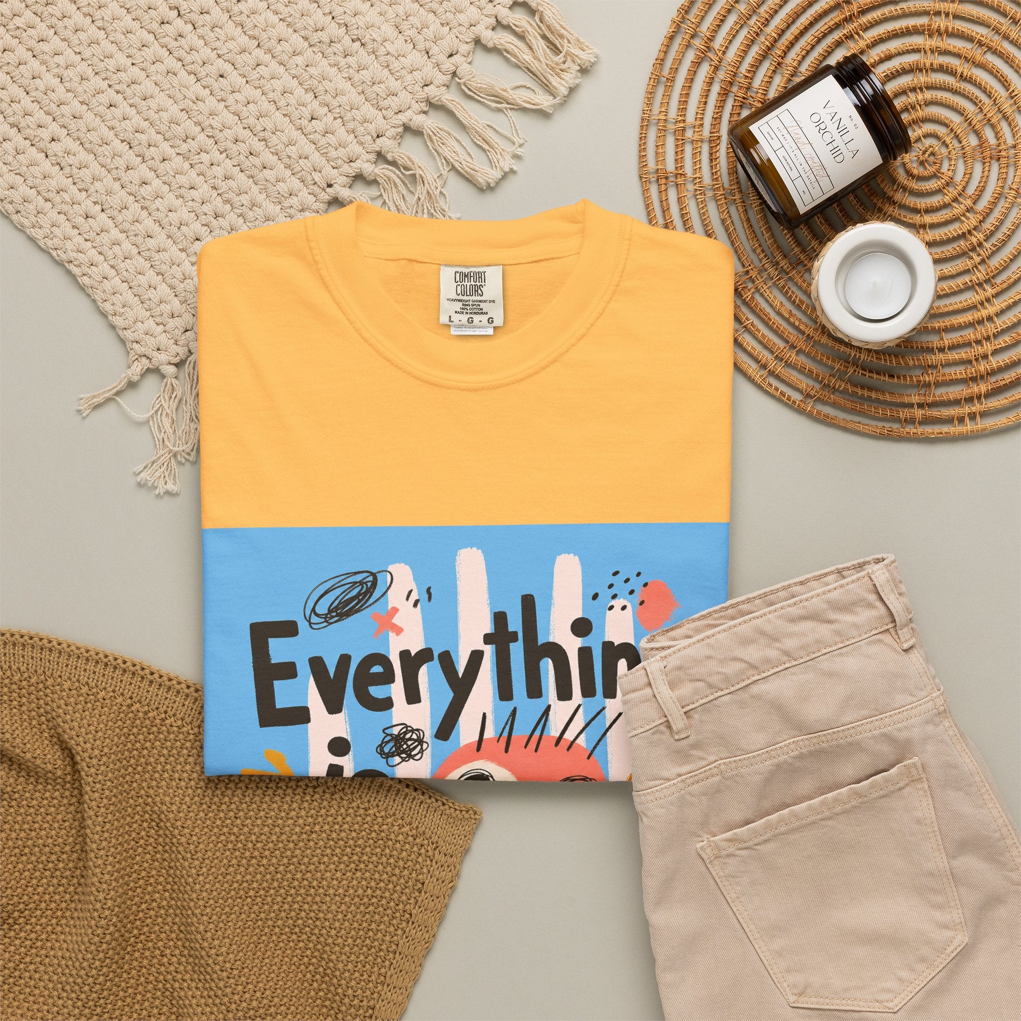 Everything Is Fine T-Shirt — Colorful Retro Cartoon Graphic Tee