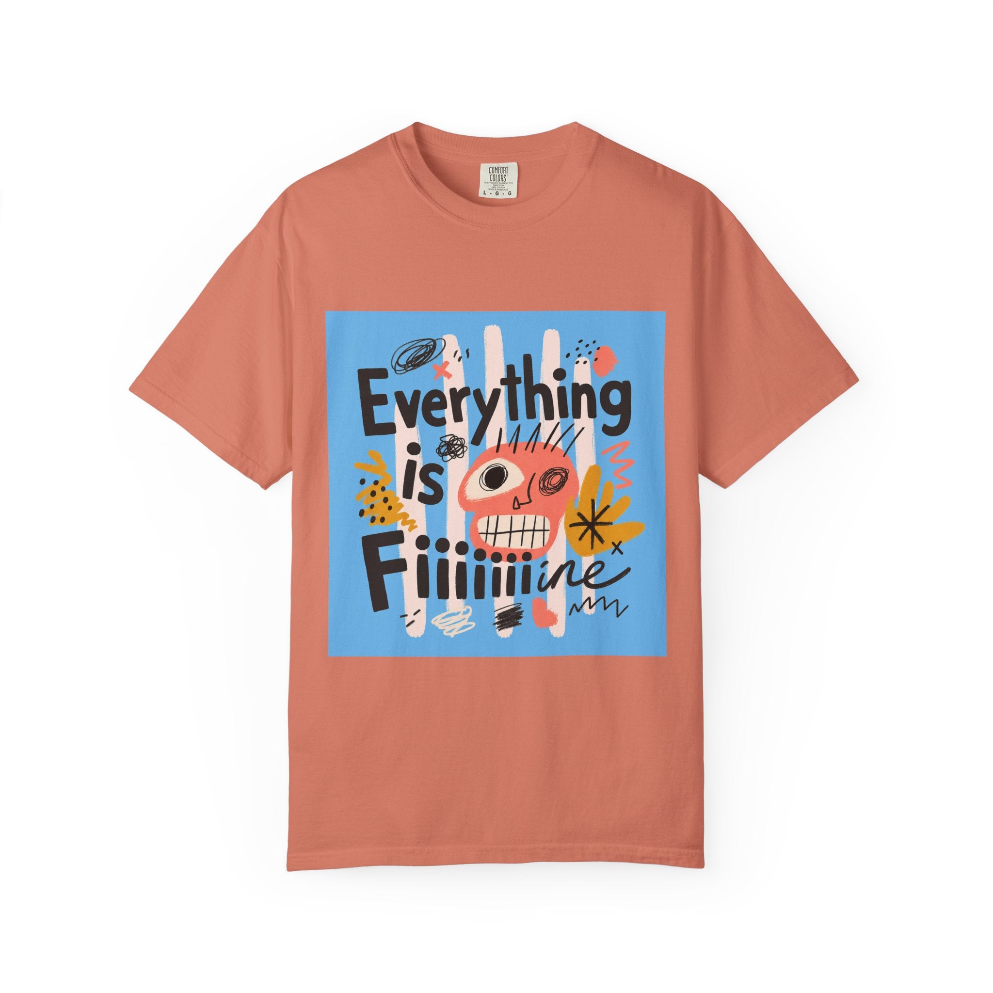 Everything Is Fine T-Shirt — Colorful Retro Cartoon Graphic Tee