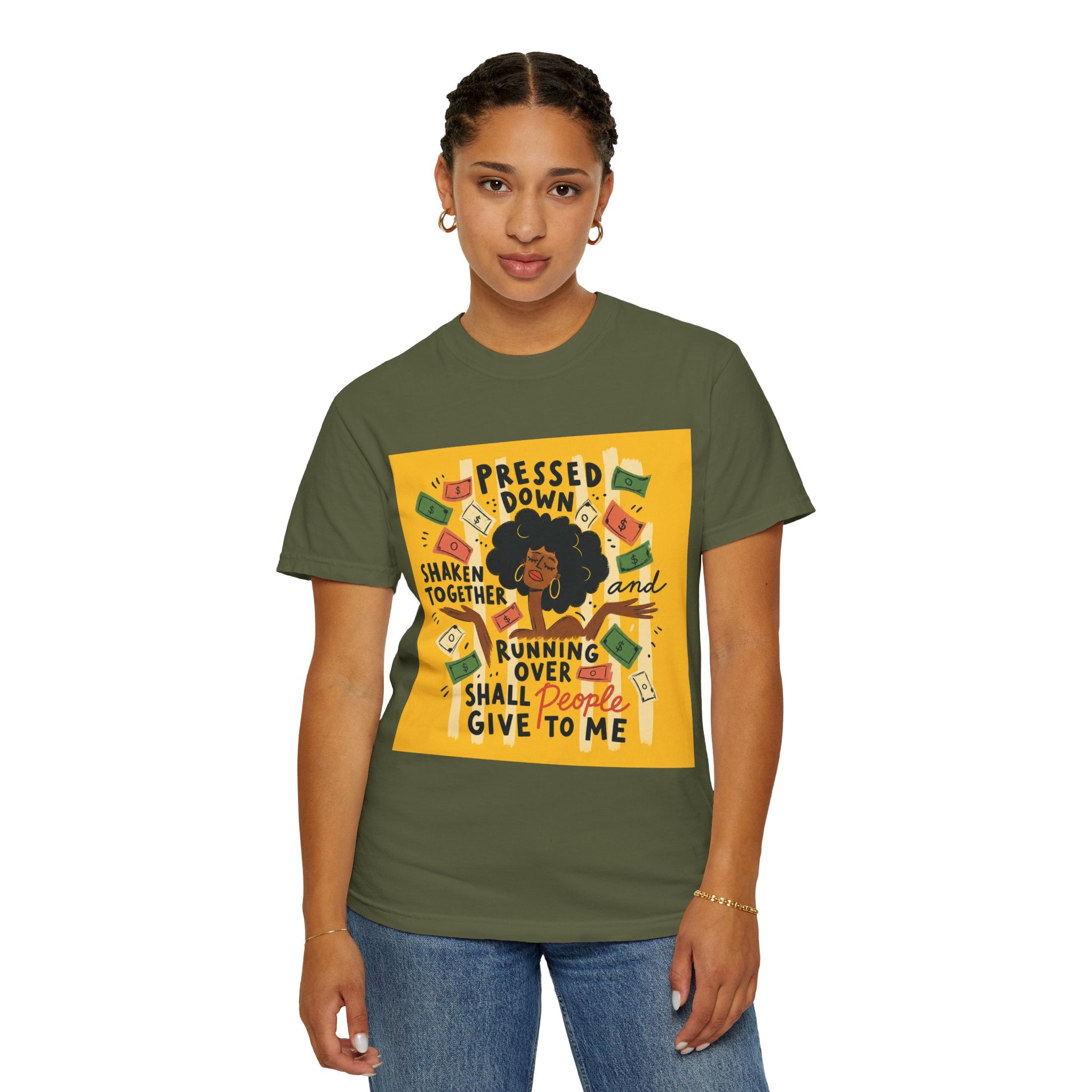 Pressed Down & Running Over T-Shirt — Inspirational Faith Graphic Tee