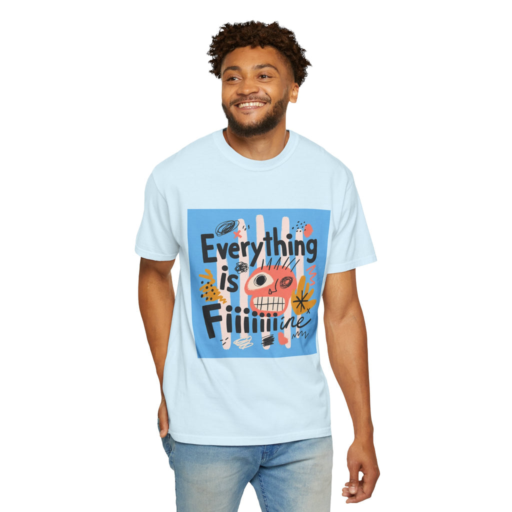 Everything Is Fine T-Shirt — Colorful Retro Cartoon Graphic Tee