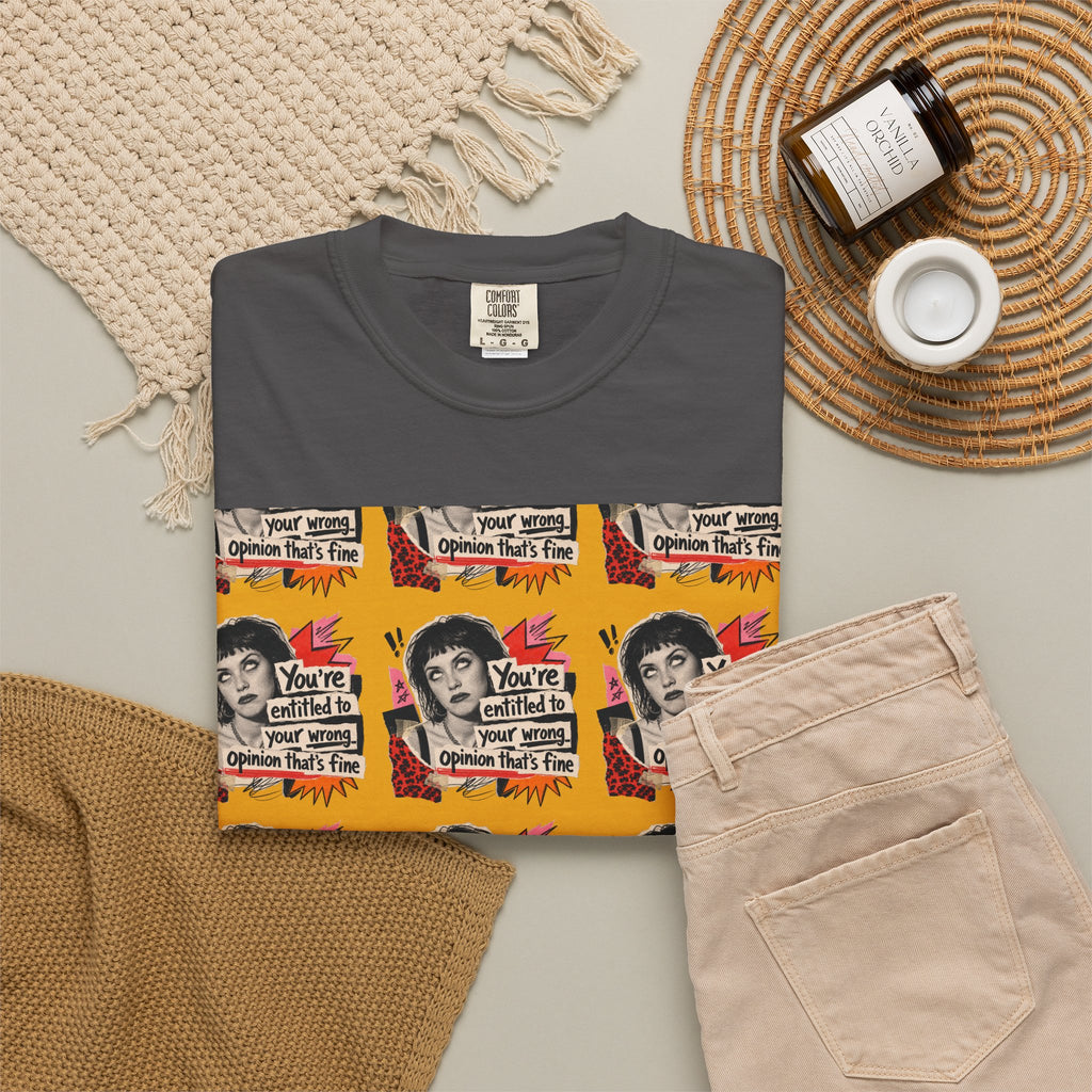 Retro Pop Art Portrait T-Shirt — You’re Entitled to your Wrong Opinion Graphic Tee