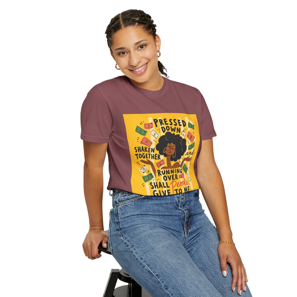 Pressed Down & Running Over T-Shirt — Inspirational Faith Graphic Tee