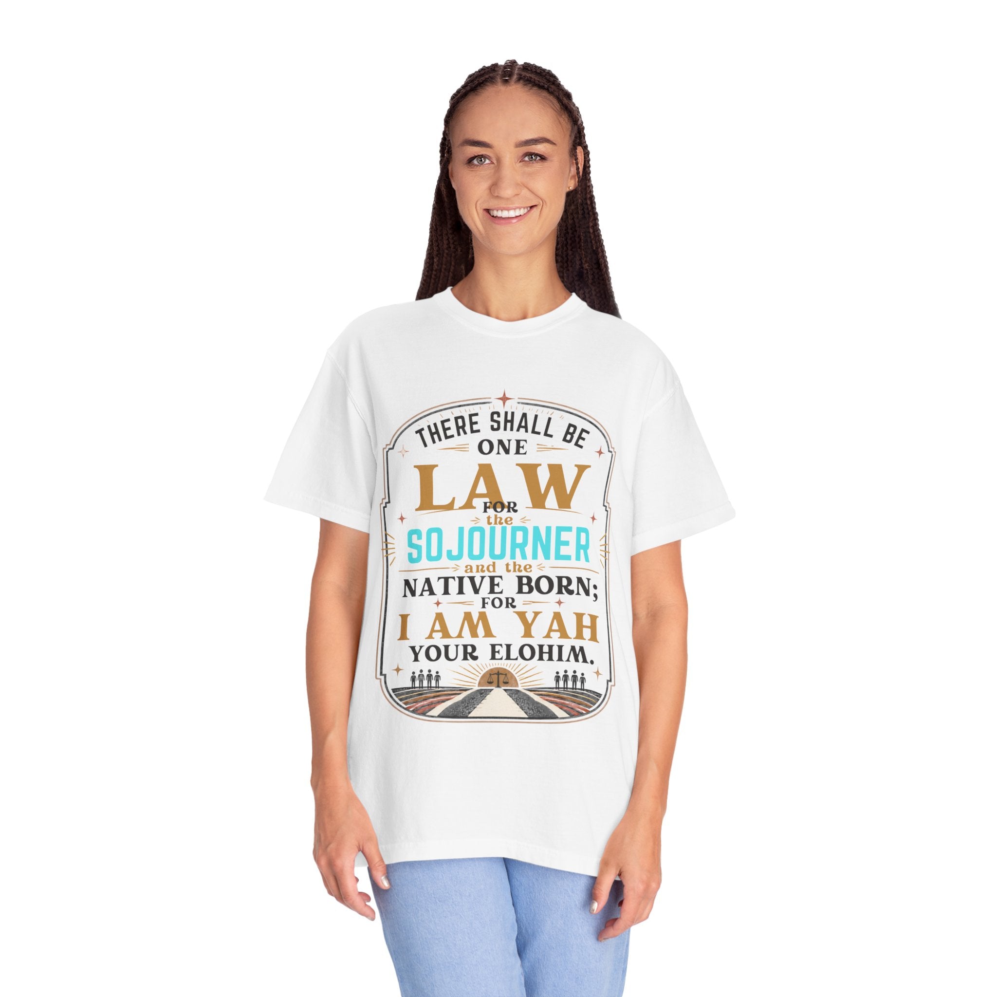 Sojourner Faith T-Shirt — "There Shall Be One Law" Inspirational Religious Tee