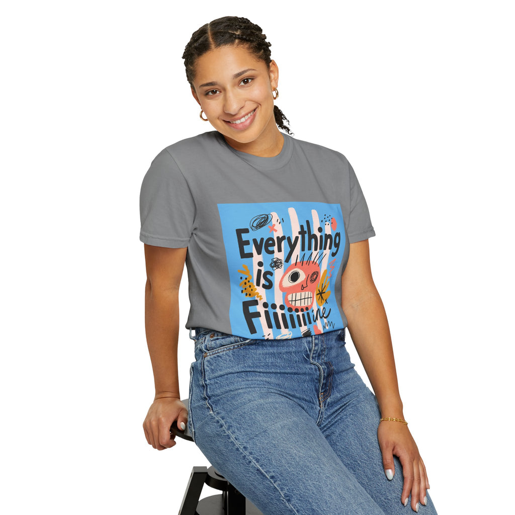 Everything Is Fine T-Shirt — Colorful Retro Cartoon Graphic Tee