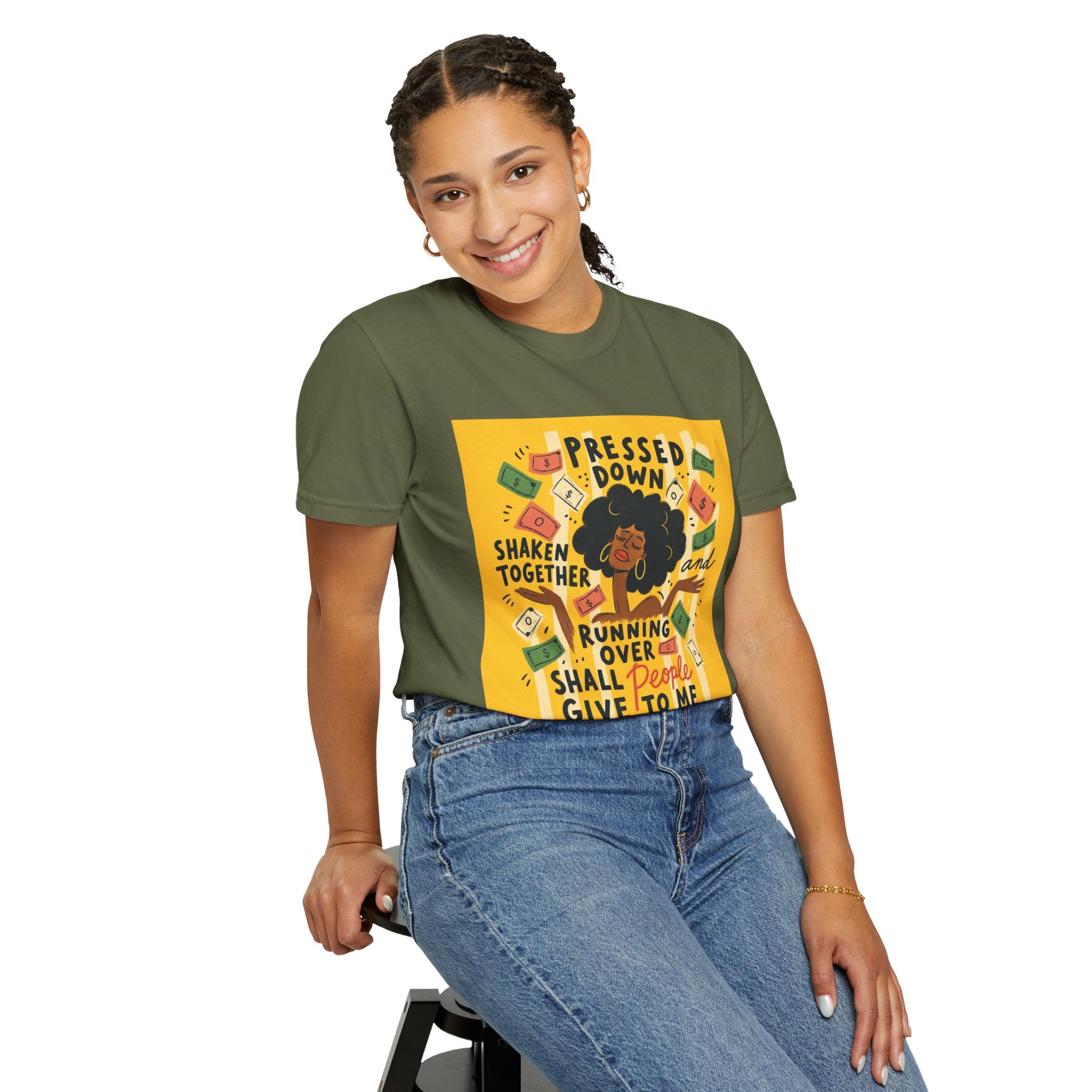 Pressed Down & Running Over T-Shirt — Inspirational Faith Graphic Tee