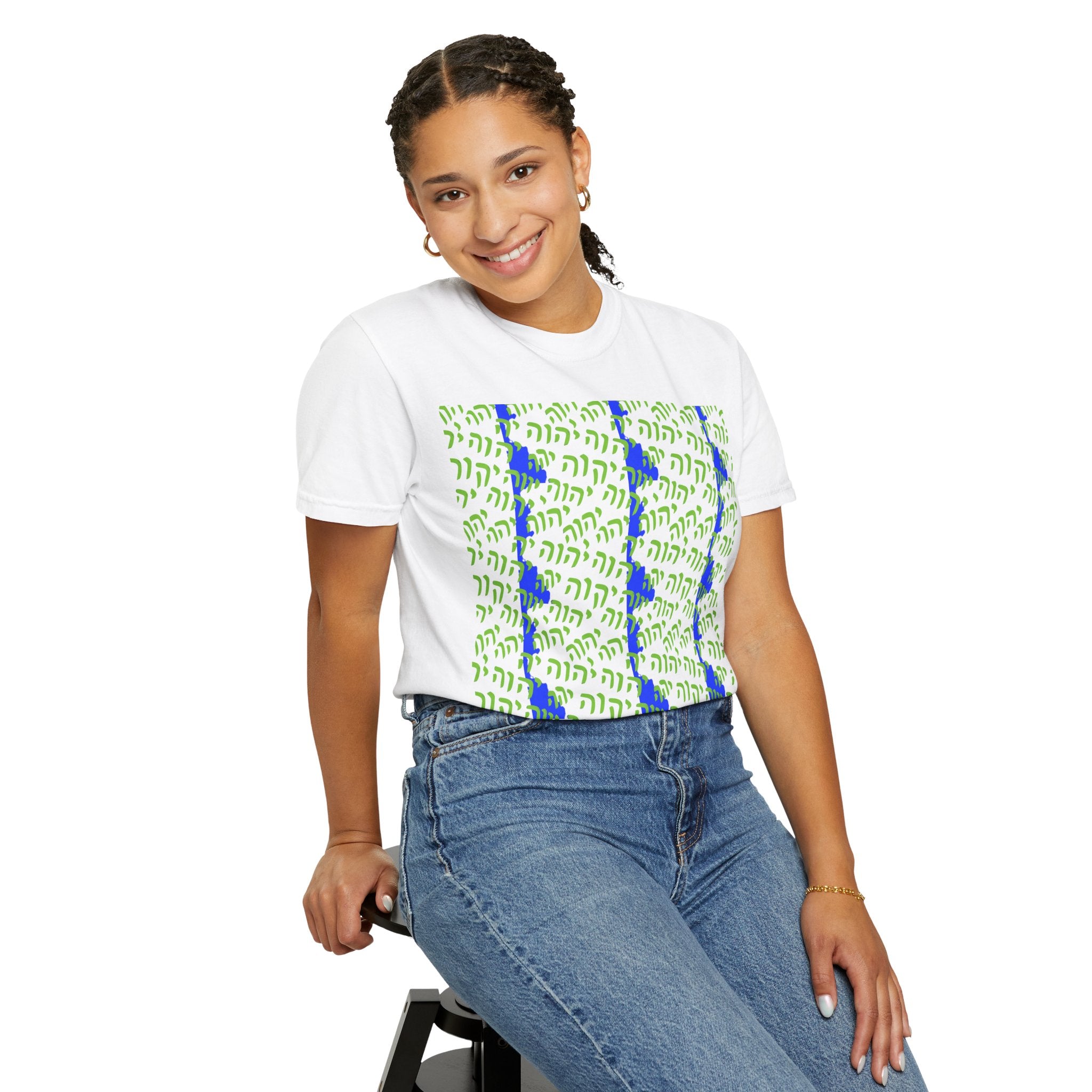 Green Tetragrammaton Pattern T-Shirt