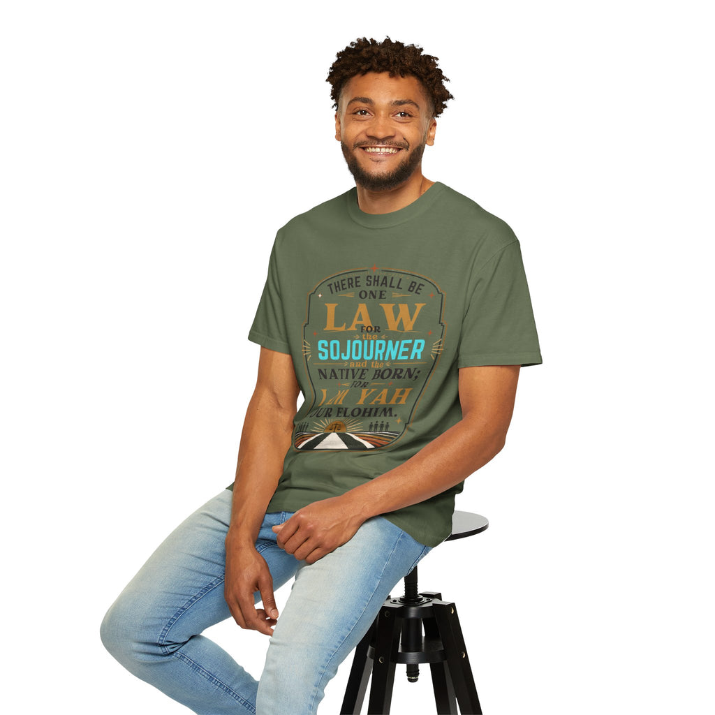 Sojourner Faith T-Shirt — "There Shall Be One Law" Inspirational Religious Tee