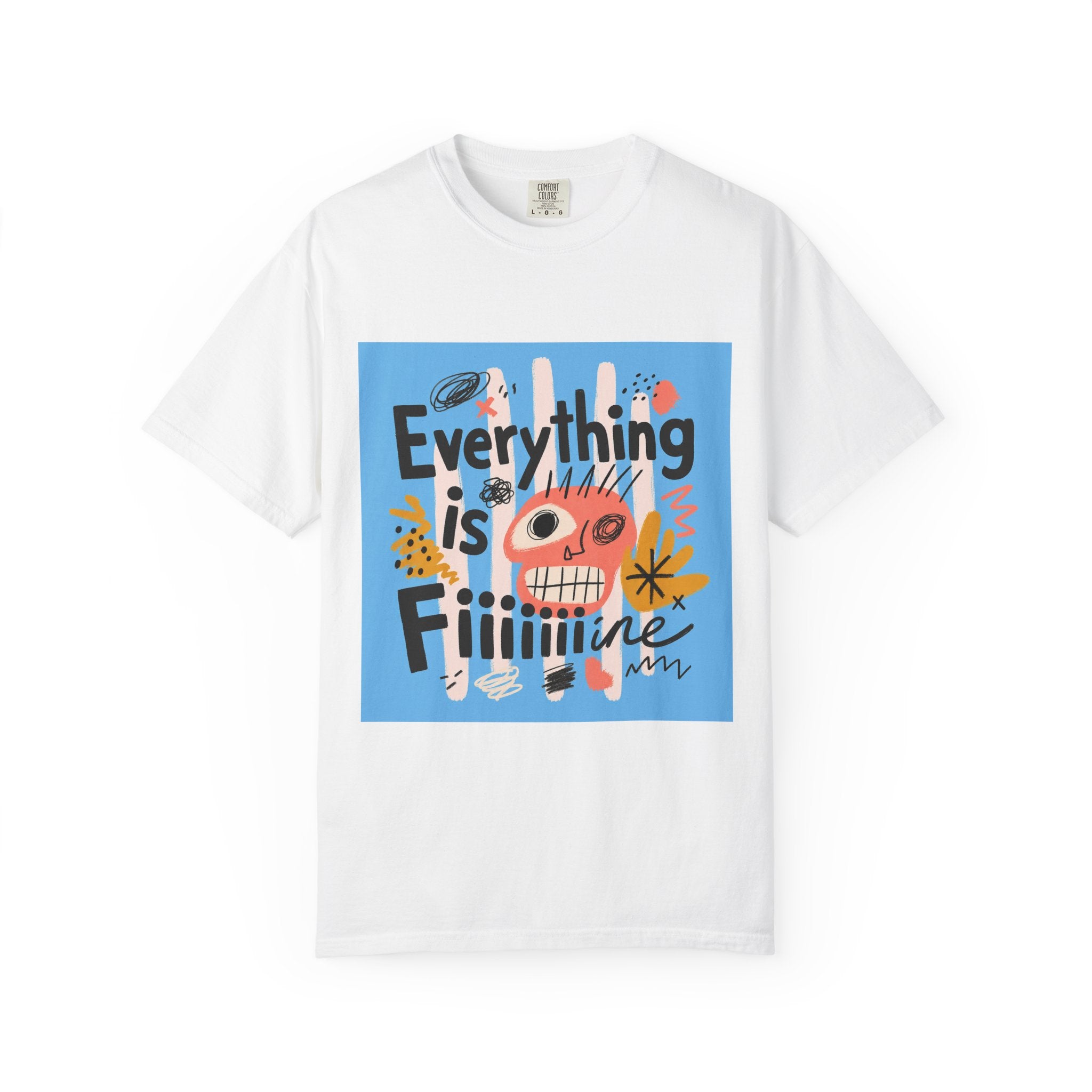 Everything Is Fine T-Shirt — Colorful Retro Cartoon Graphic Tee