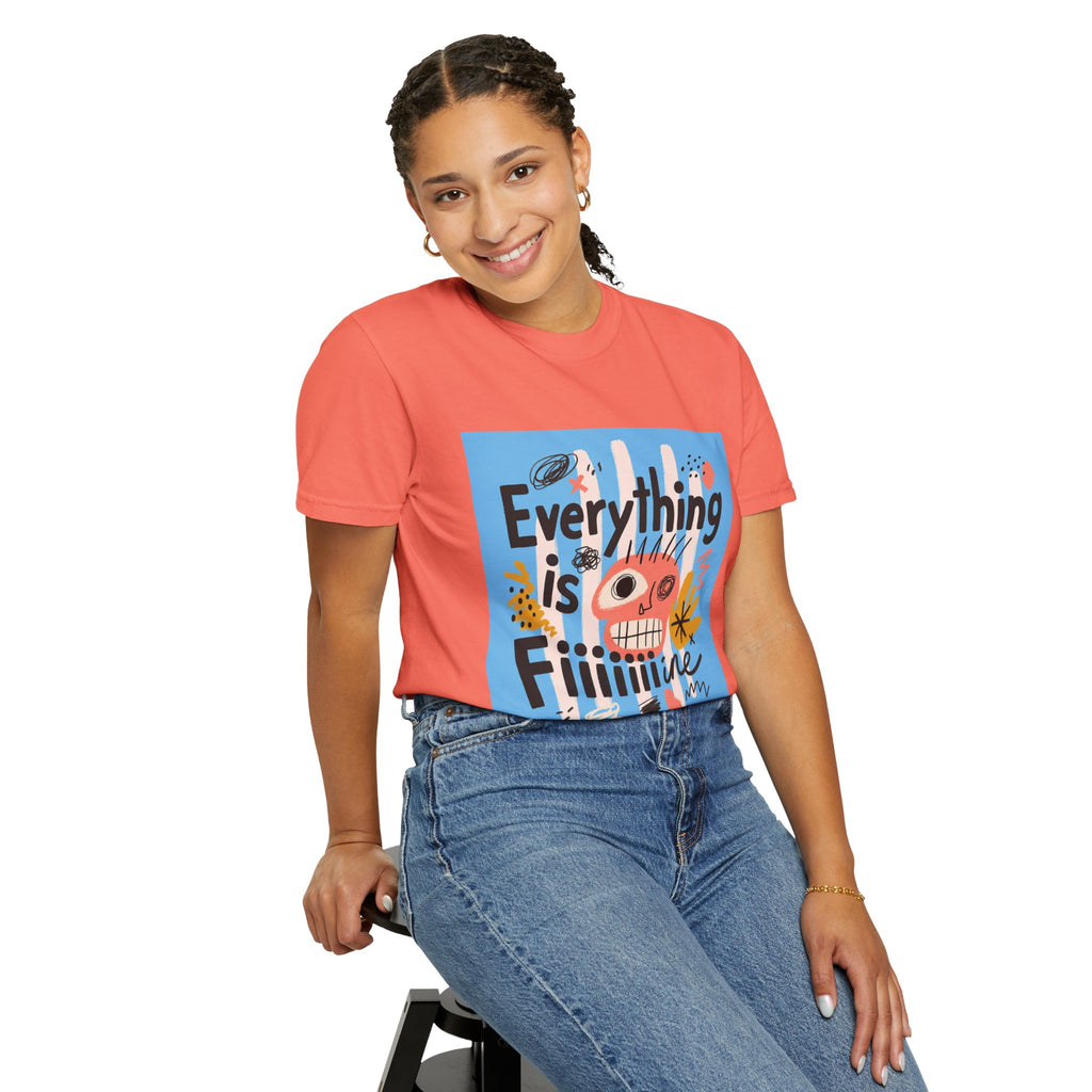 Everything Is Fine T-Shirt — Colorful Retro Cartoon Graphic Tee