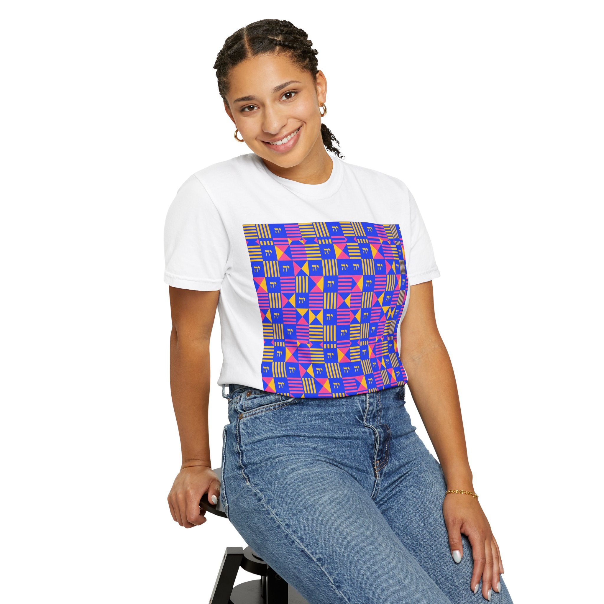 Digrammaton Kente-Inspired Pattern T-Shirt