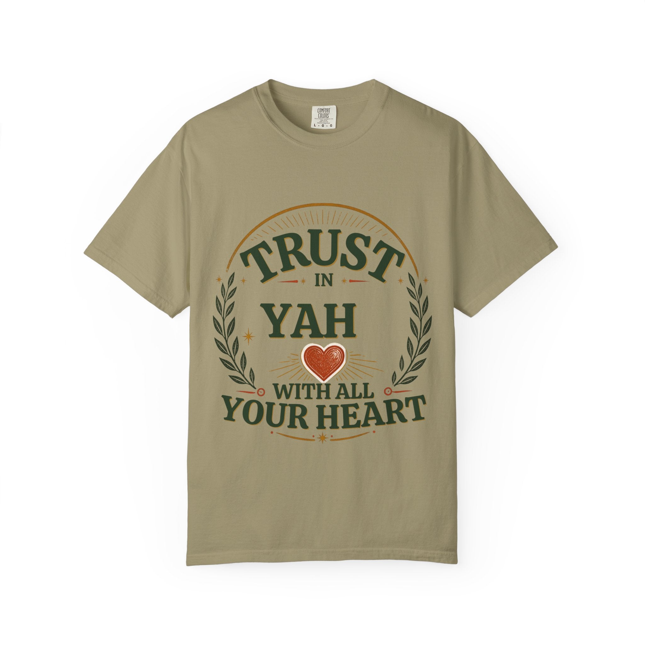 Trust in Yah T-Shirt — "Trust in Yah with All Your Heart" Christian Faith Tee