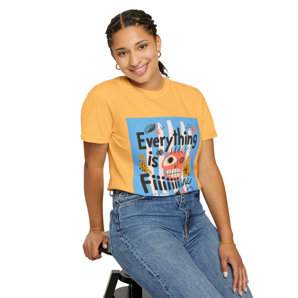 Everything Is Fine T-Shirt — Colorful Retro Cartoon Graphic Tee