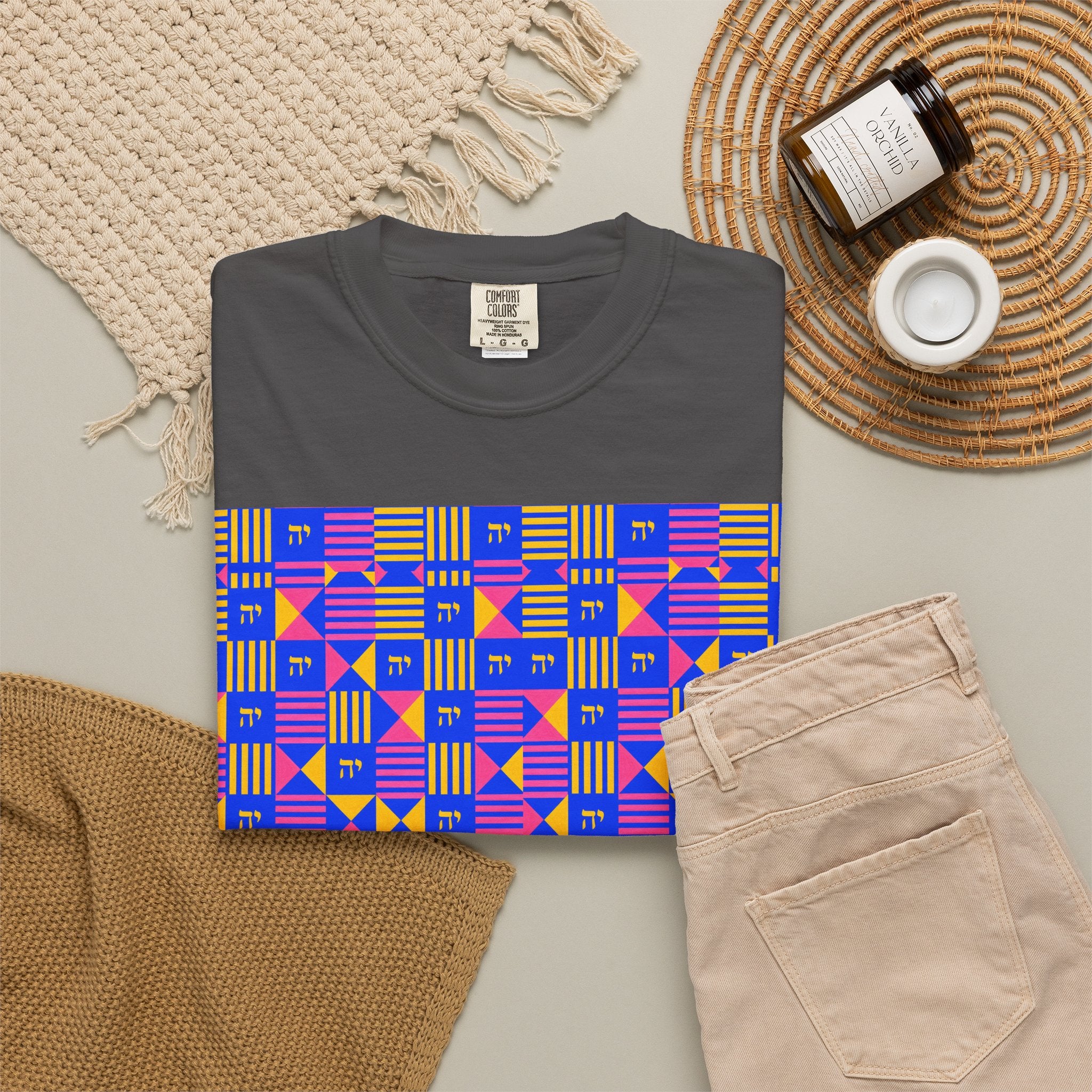 Digrammaton Kente-Inspired Pattern T-Shirt